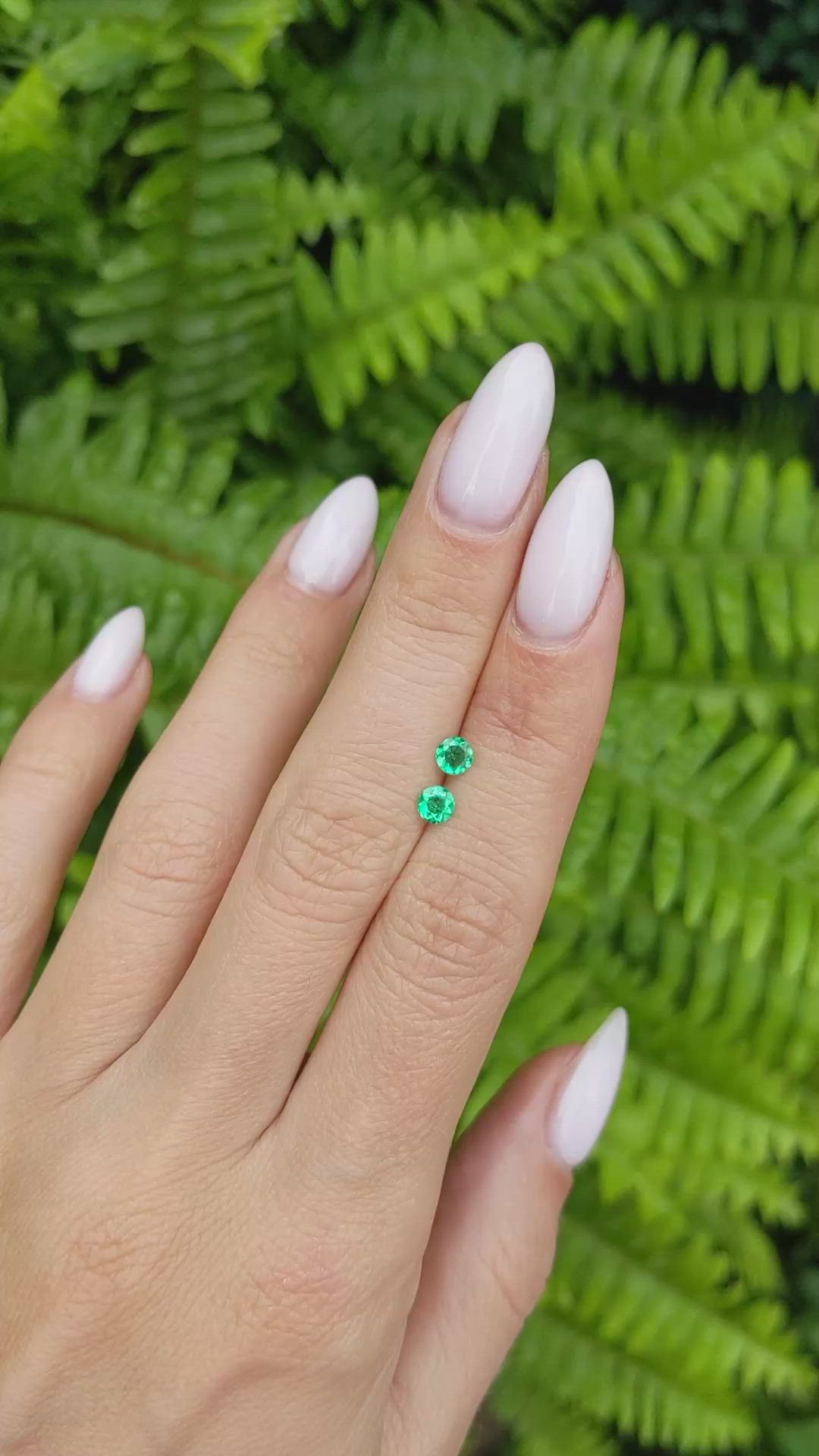 0.38 Ct.Tw.Total Carat Weight Emerald Pair from Colombia Size Video