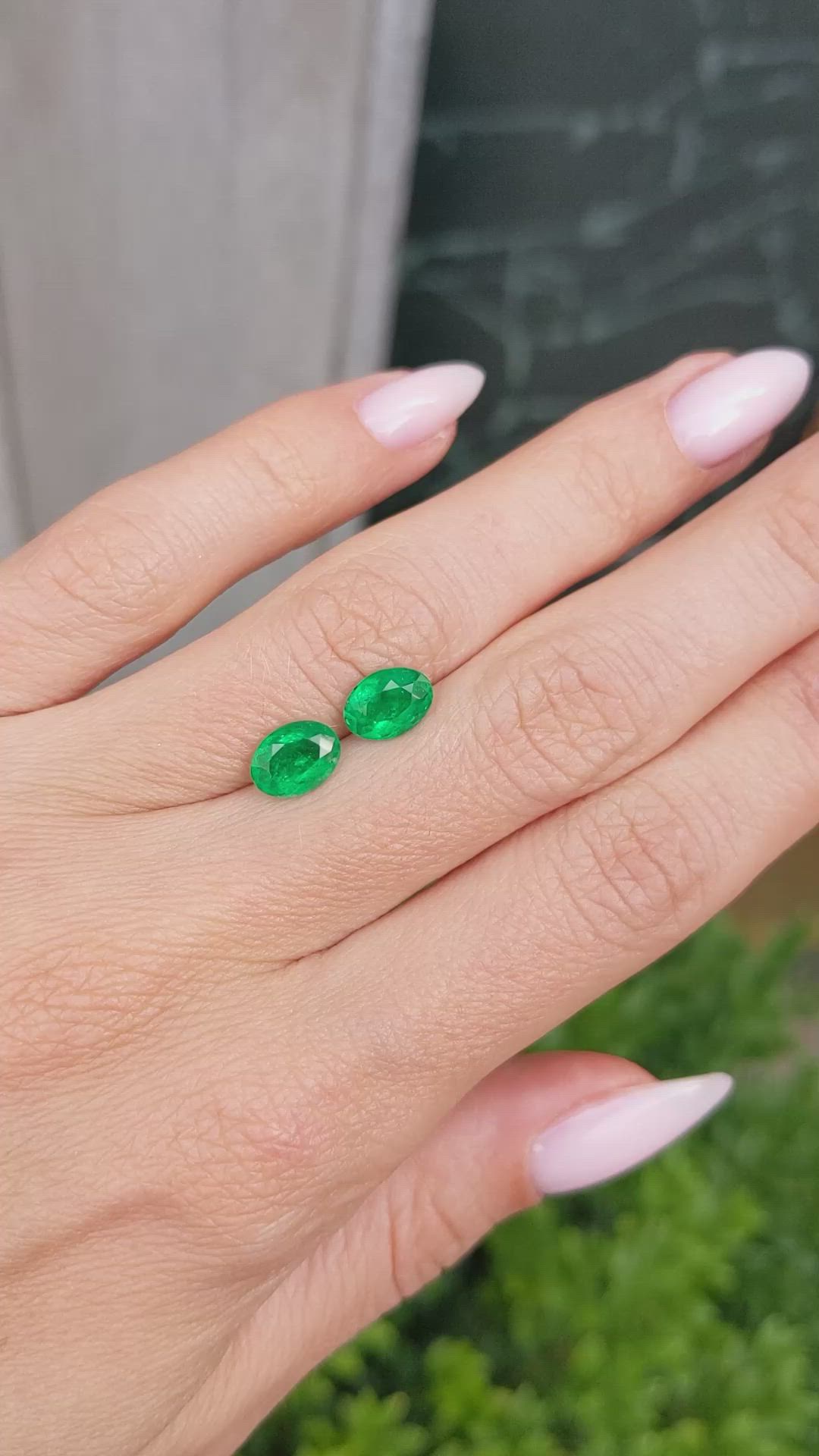 1.94 Ct.Tw.Total Carat Weight Emerald Pair from Colombia Size Video