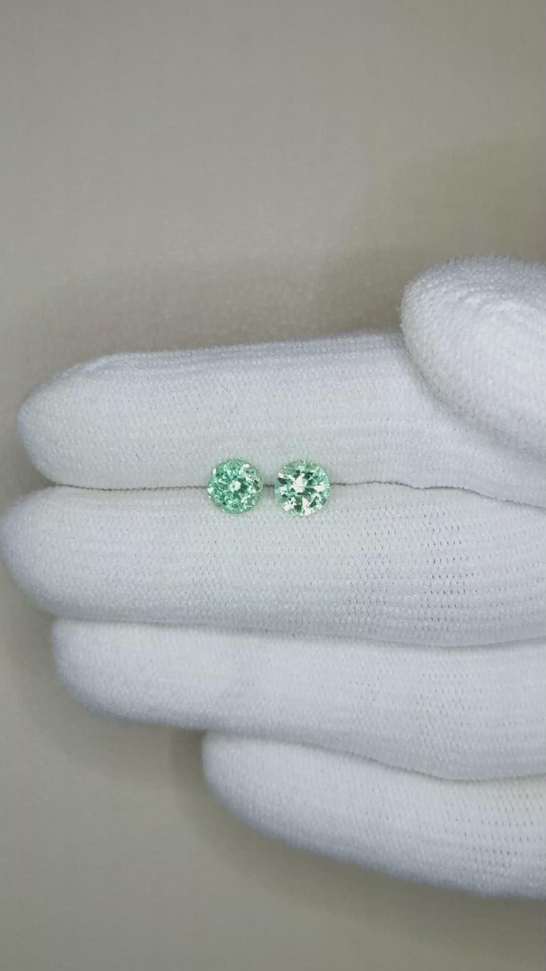 1.19 Ct.Tw.Total Carat Weight Emerald Pair from Russia Size Video