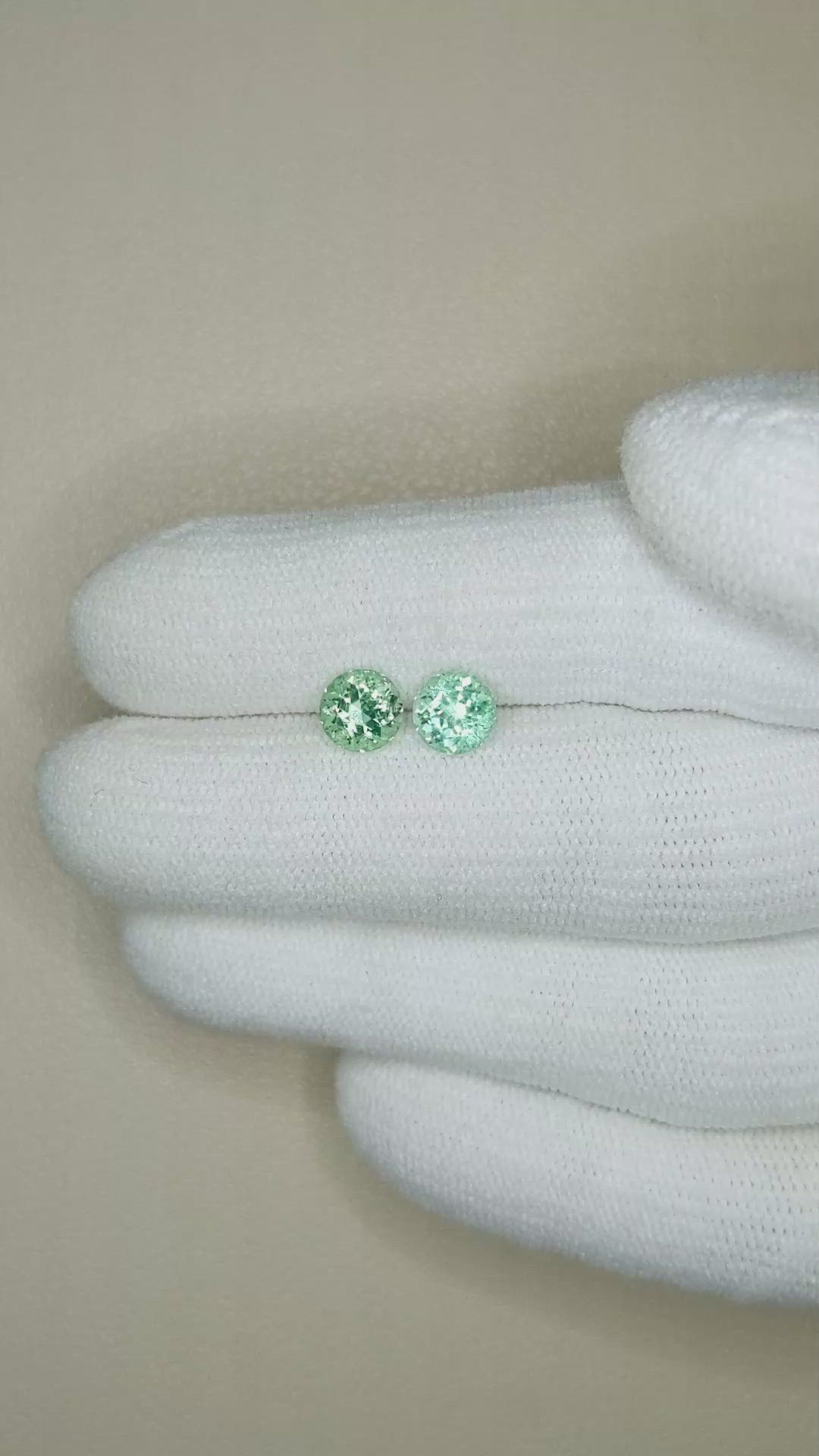 1.37 Ct.Tw.Total Carat Weight Emerald Pair from Russia Size Video