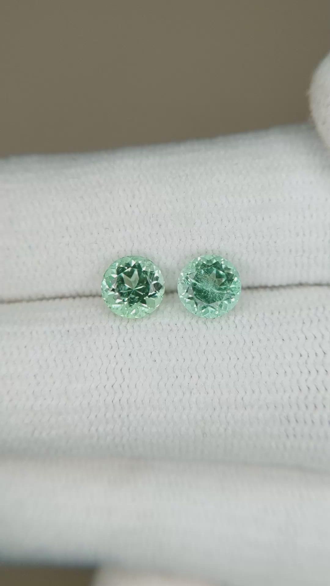 1.37 Ct.Tw.Total Carat Weight Emerald Pair from Russia Size Video