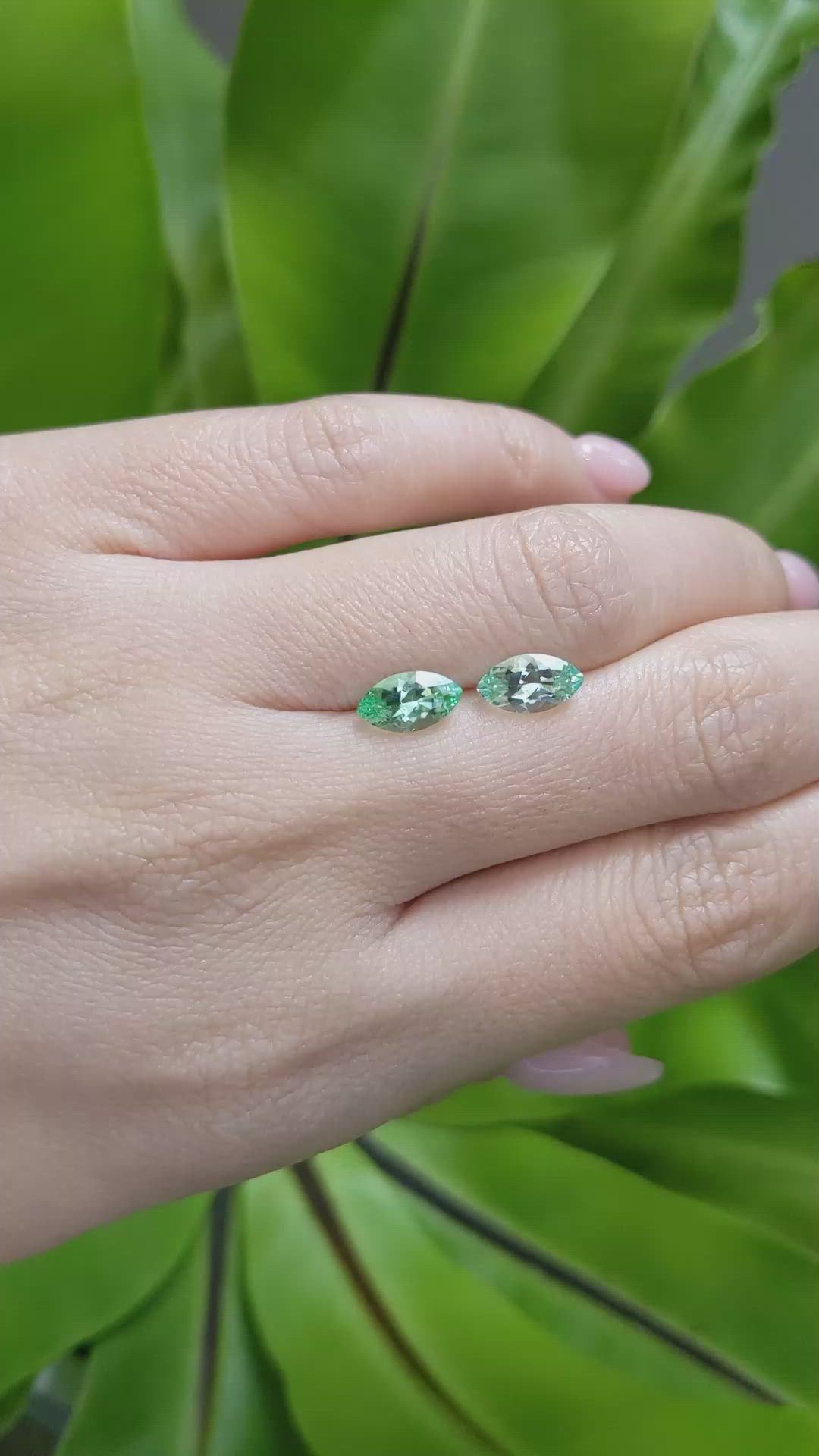 1.72 Ct.Tw.Total Carat Weight Emerald Pair from Russia Size Video
