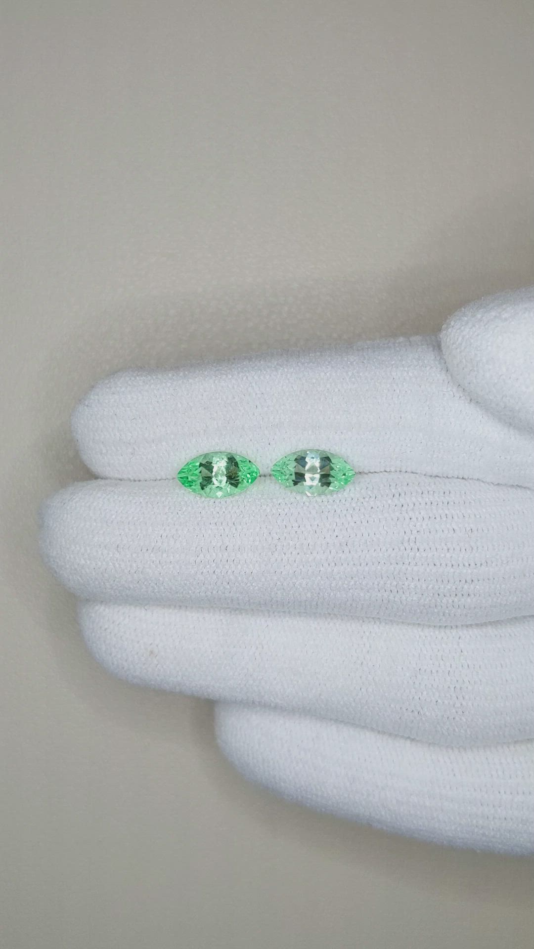 1.72 Ct.Tw.Total Carat Weight Emerald Pair from Russia Size Video