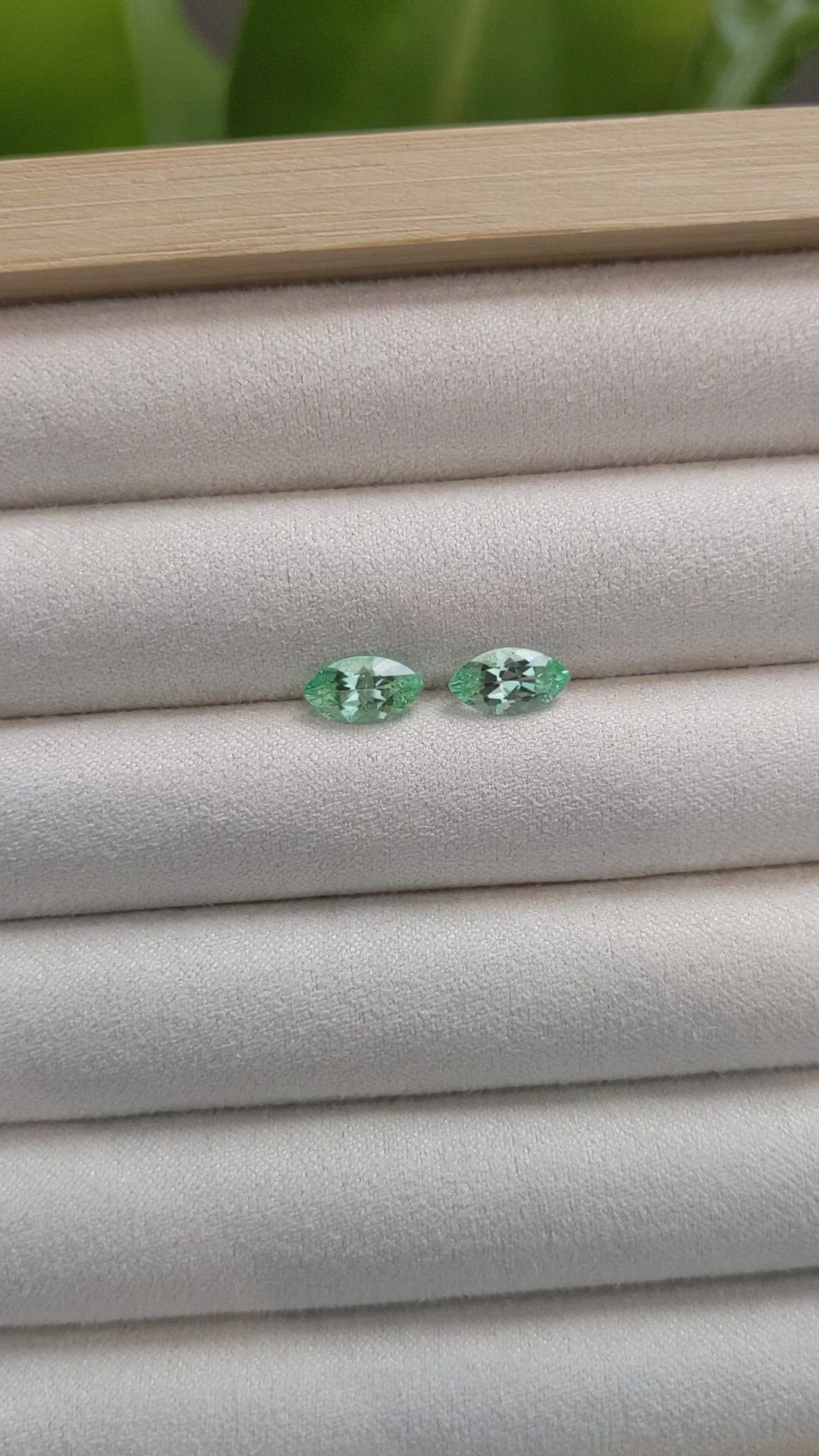 1.72 Ct.Tw.Total Carat Weight Emerald Pair from Russia Size Video
