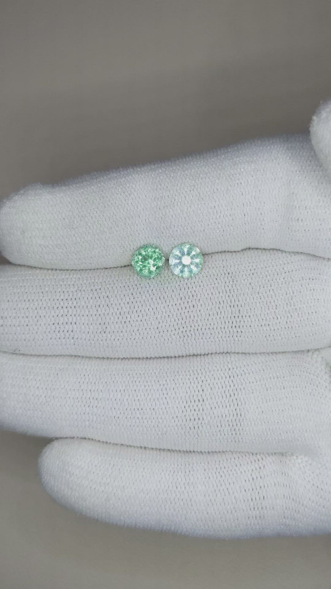 1.22 Ct.Tw.Total Carat Weight Emerald Pair from Russia Size Video