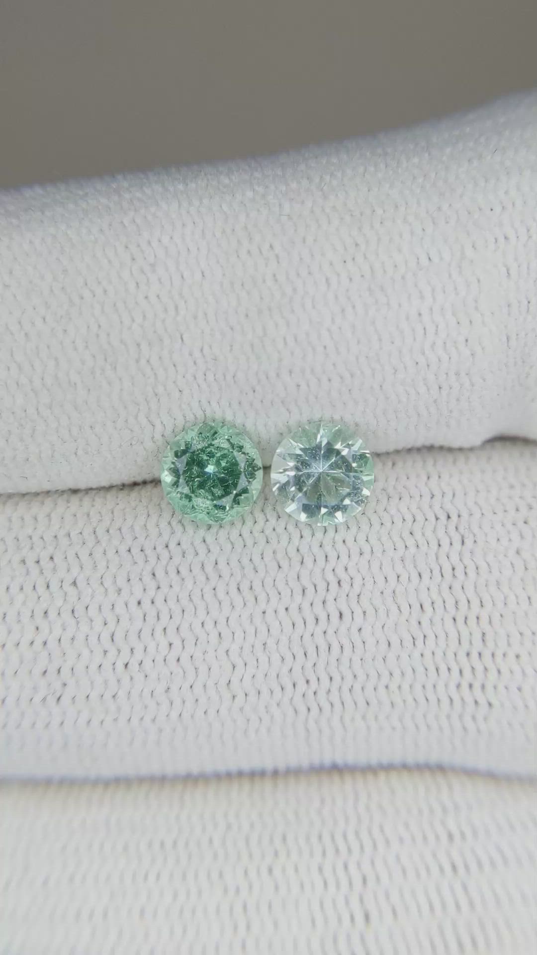 1.22 Ct.Tw.Total Carat Weight Emerald Pair from Russia Size Video