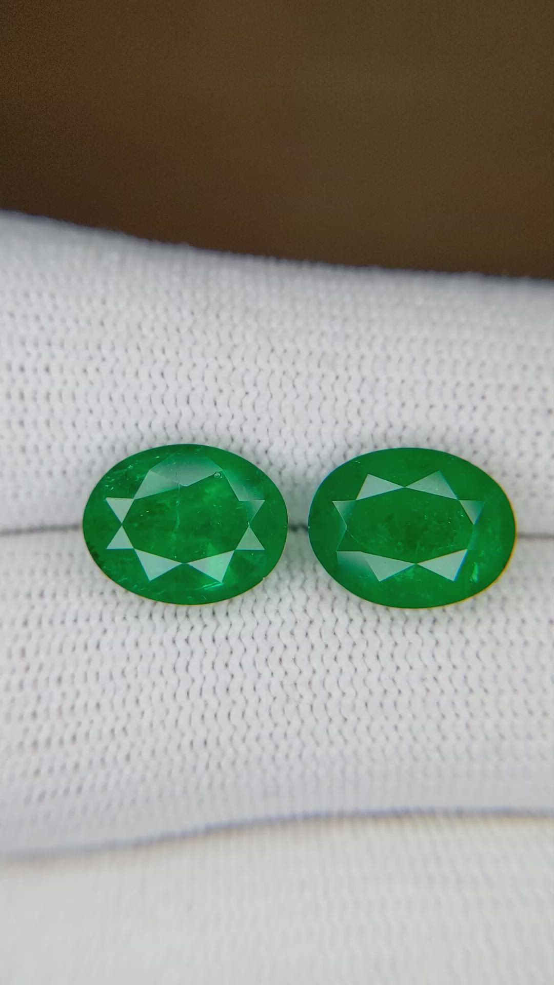 6.02 Ct.Tw.Total Carat Weight Emerald Pair from Afghanistan Size Video