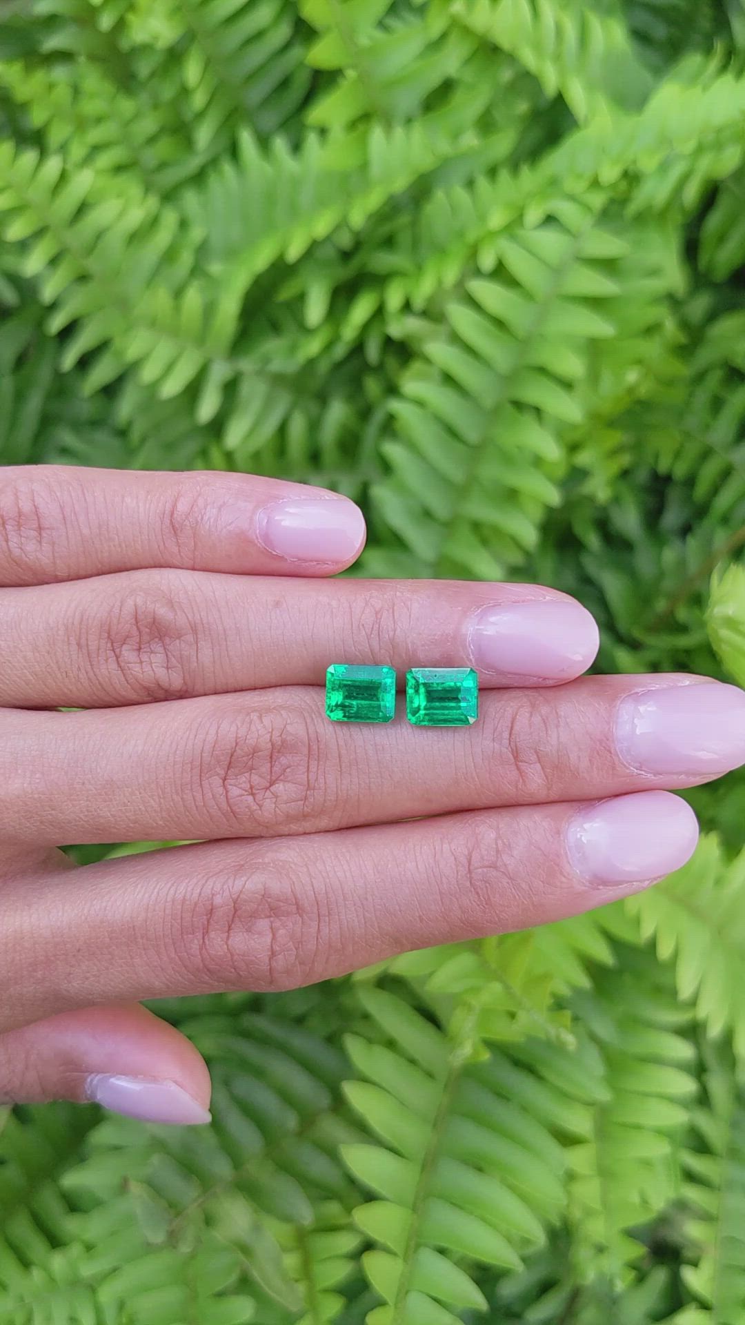 4.00 Ct.Tw.Total Carat Weight Emerald Pair from Colombia Size Video