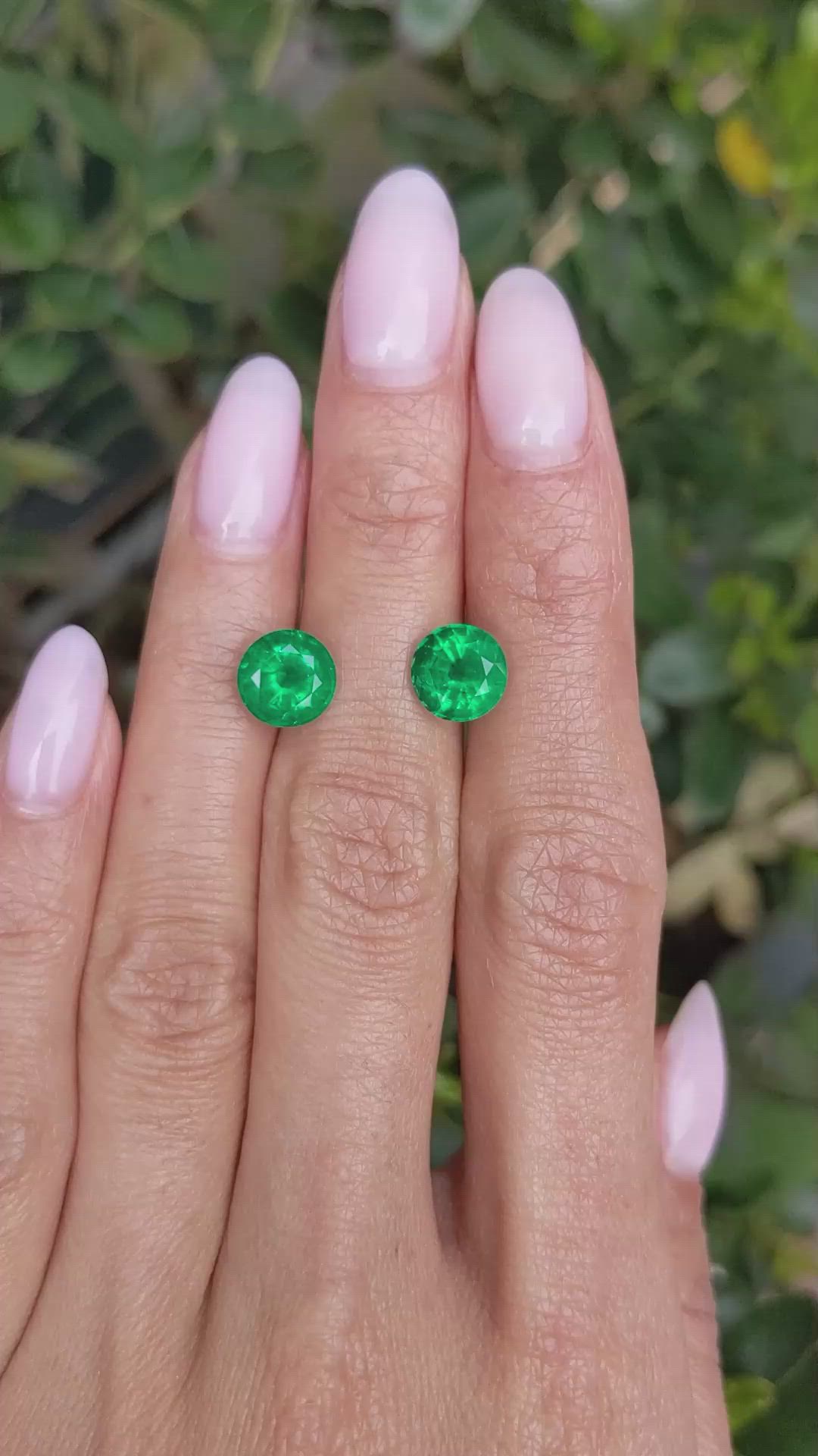 3.83&nbsp;Ct.Tw.Total Carat Weight Emerald Pair from Zambia Size Video