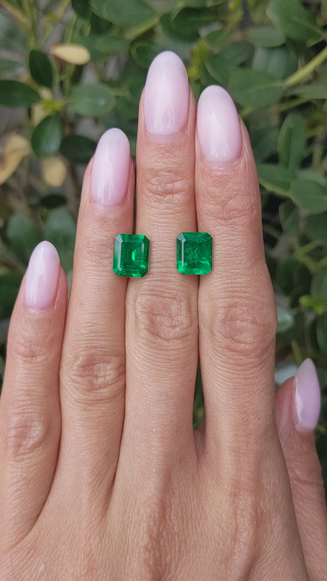 4.89&nbsp;Ct.Tw.Total Carat Weight Emerald Pair from Zambia Size Video