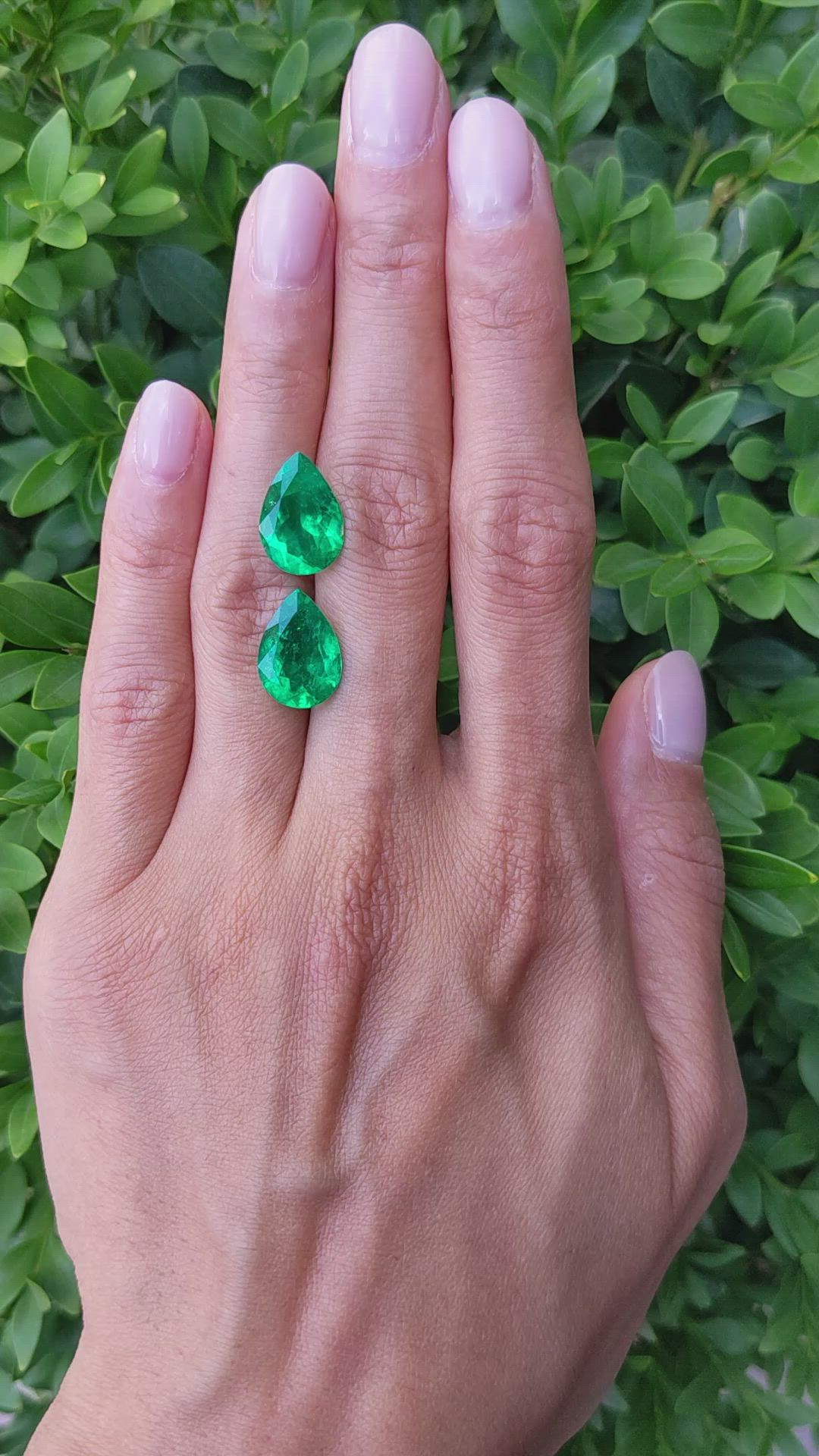 9.02 Ct.Tw.Total Carat Weight Emerald Pair from Colombia Size Video