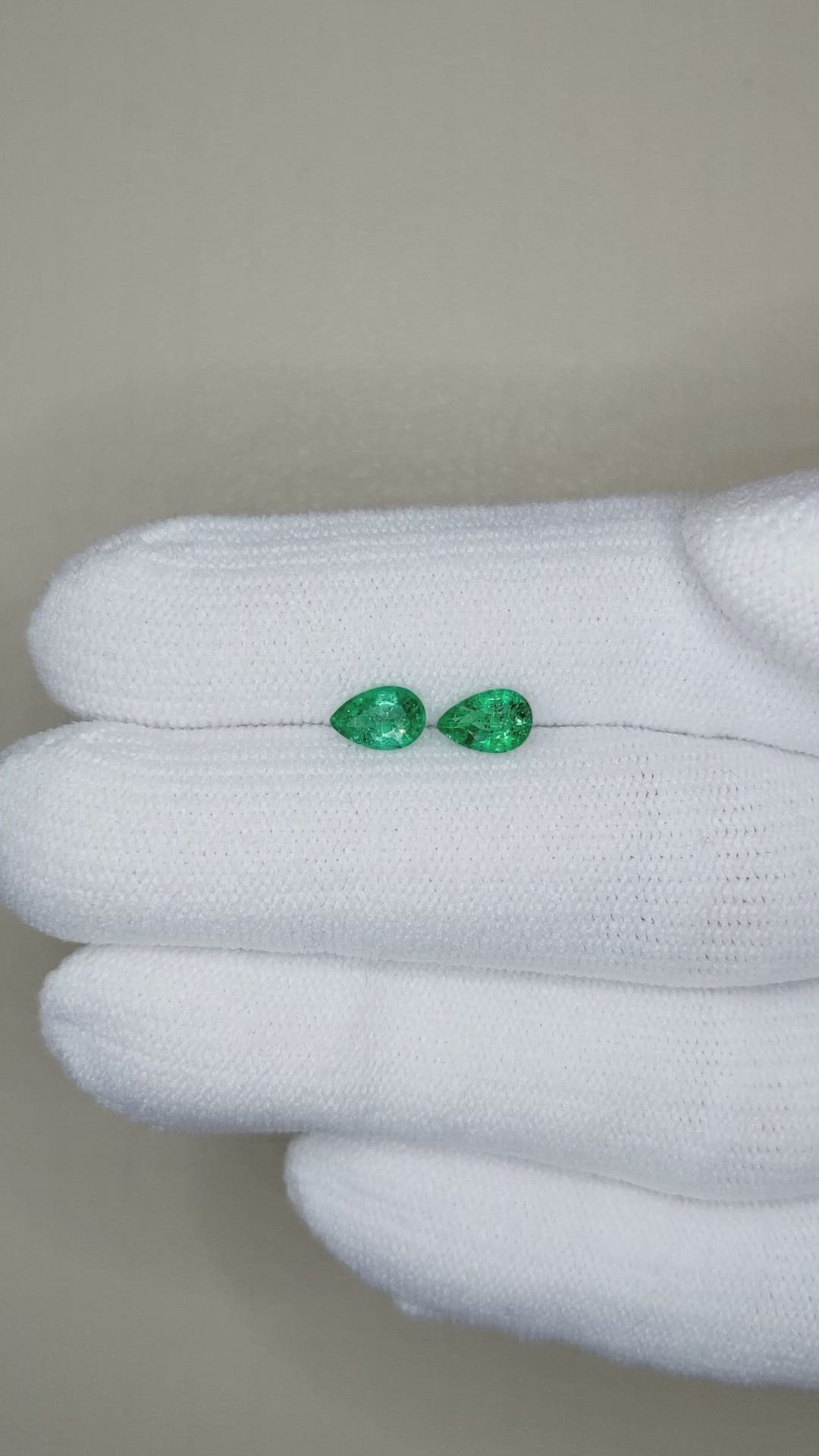 0.79 Ct.Tw.Total Carat Weight Emerald Pair from Zambia Size Video