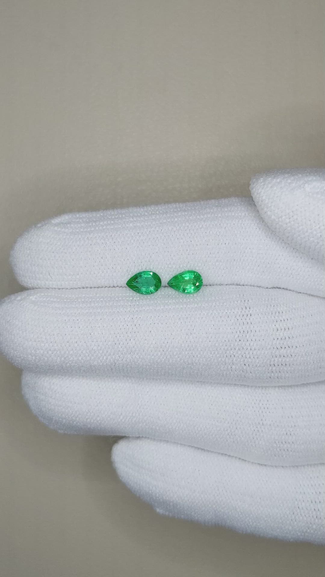 0.66&nbsp;Ct.Tw.Total Carat Weight Emerald Pair from Zambia Size Video