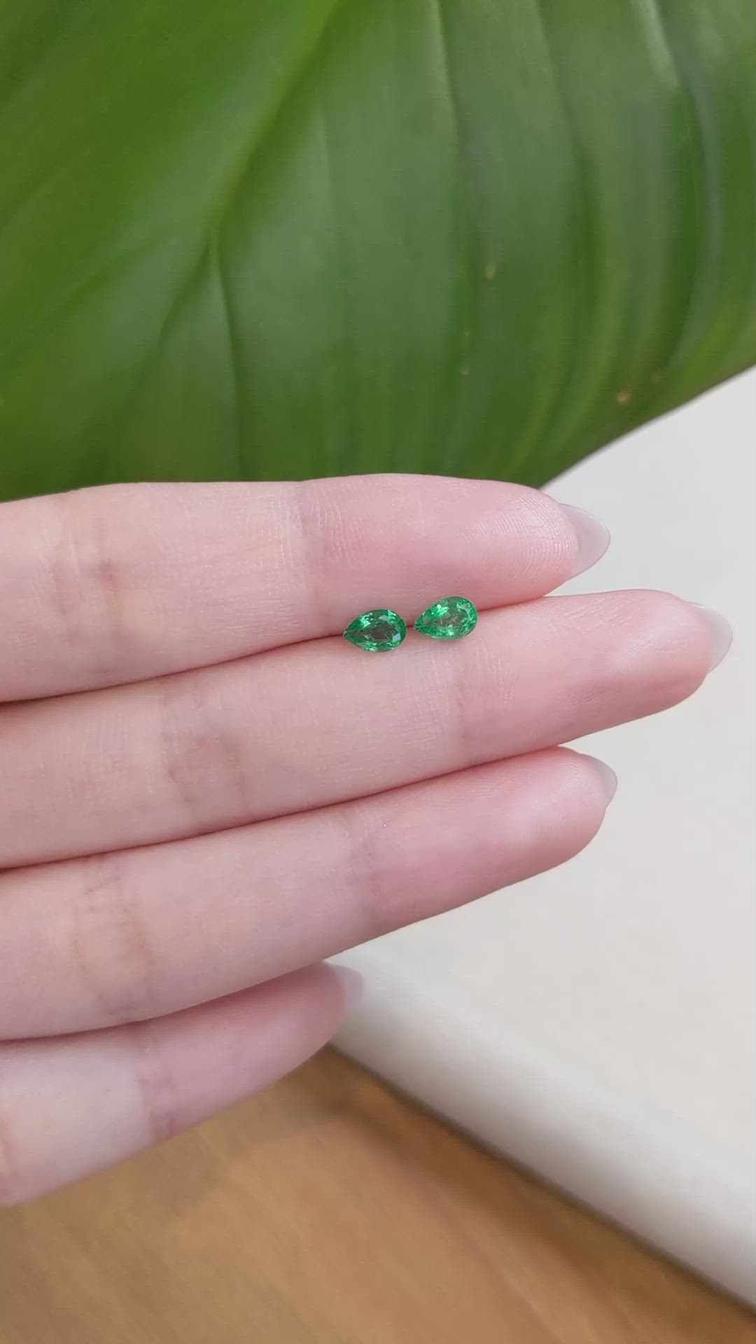 0.66&nbsp;Ct.Tw.Total Carat Weight Emerald Pair from Zambia Size Video