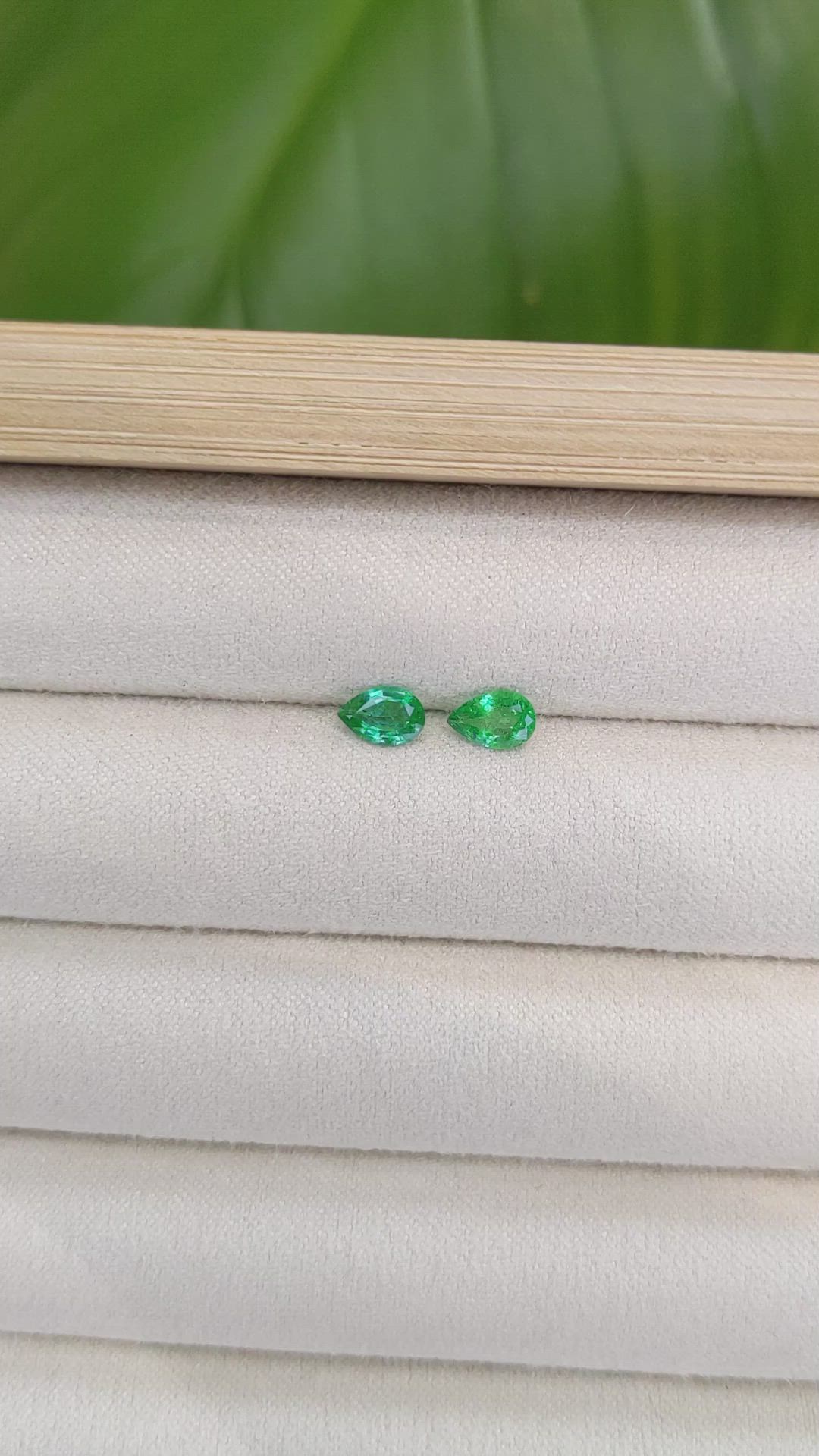 0.66&nbsp;Ct.Tw.Total Carat Weight Emerald Pair from Zambia Size Video
