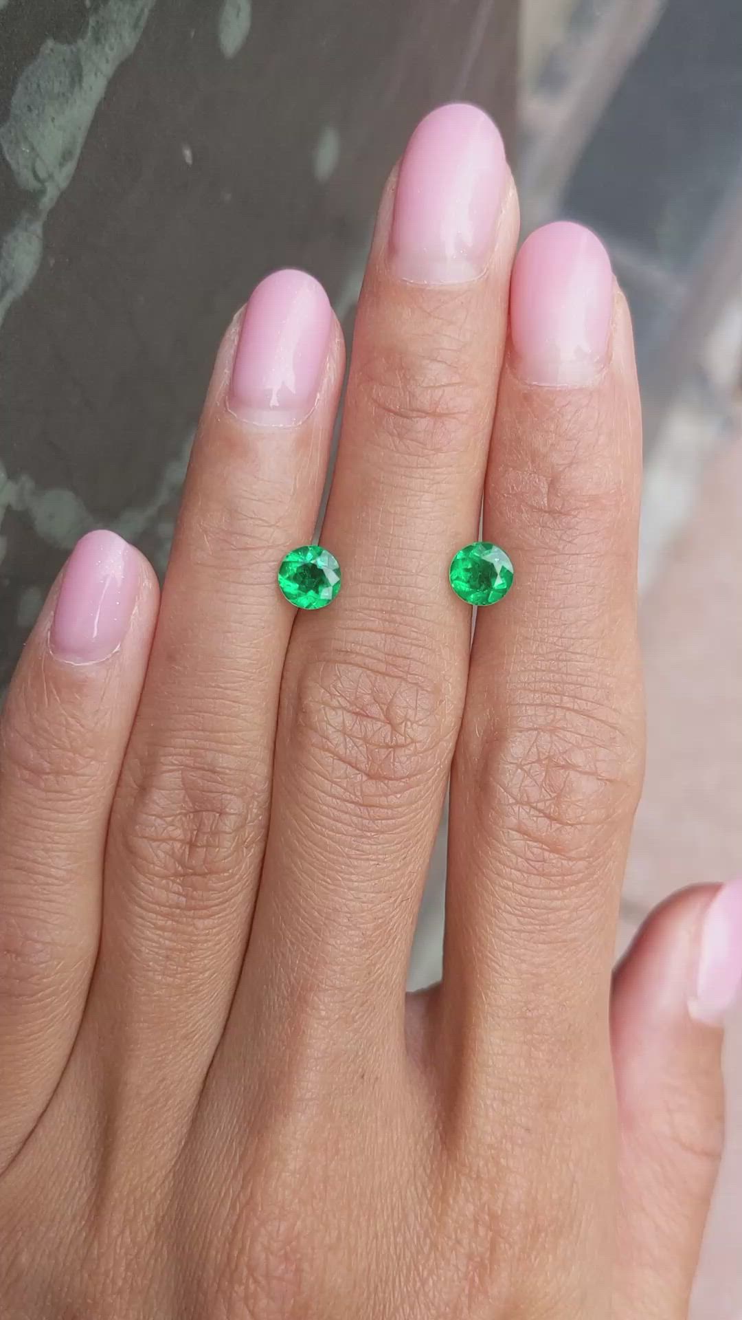 1.21 Ct.Tw.Total Carat Weight Emerald Pair from Zambia Size Video