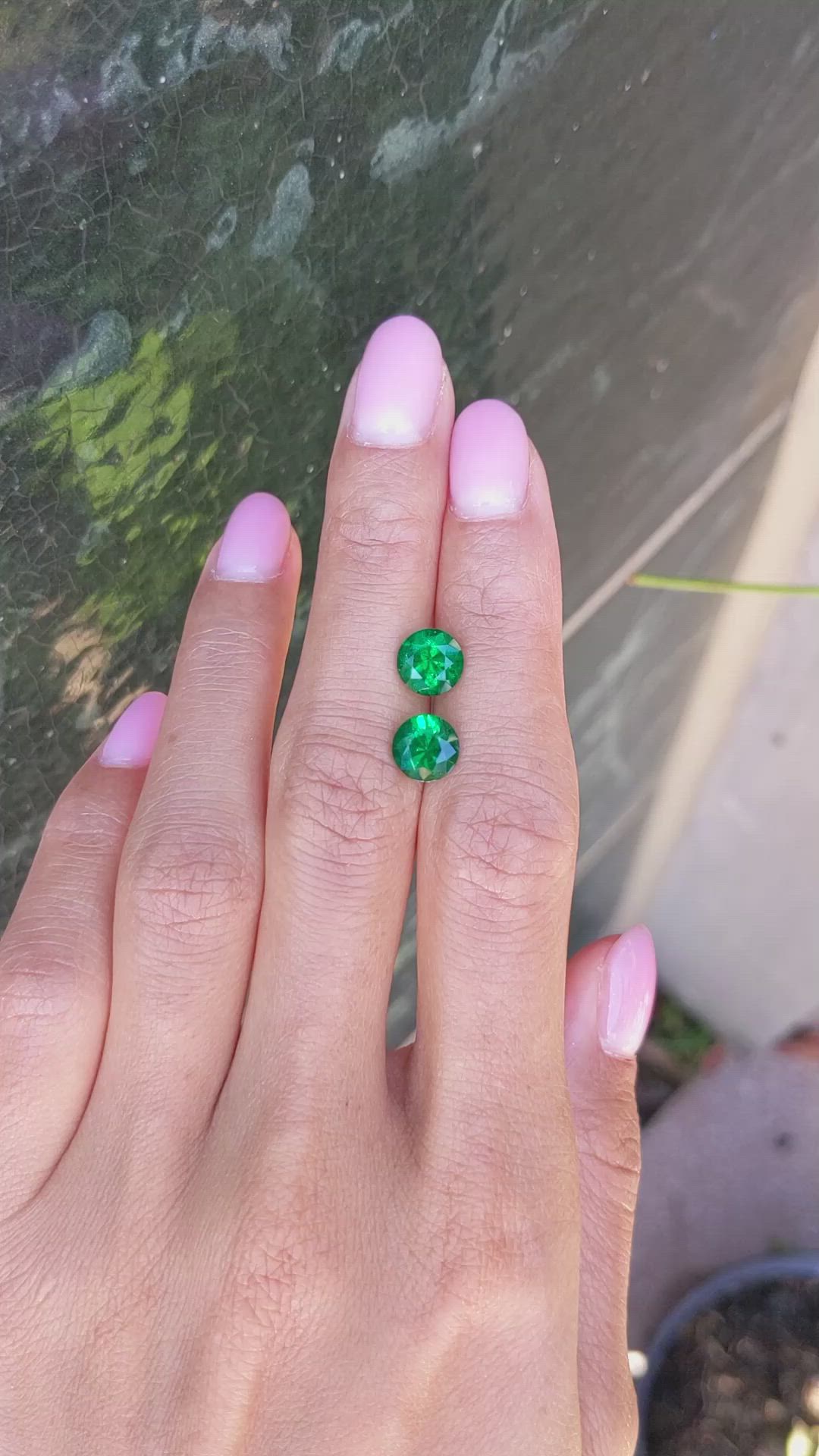 2.78 Ct.Tw.Total Carat Weight Emerald Pair from Zambia Size Video