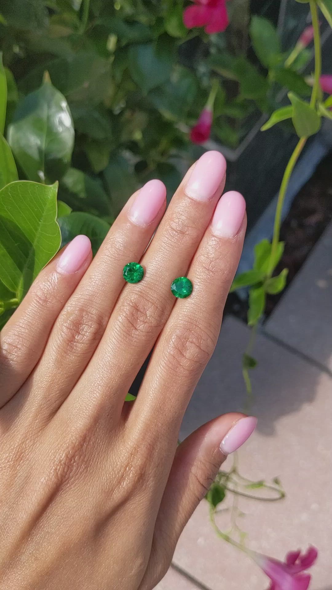 1.93 Ct.Tw.Total Carat Weight Emerald Pair from Zambia Size Video