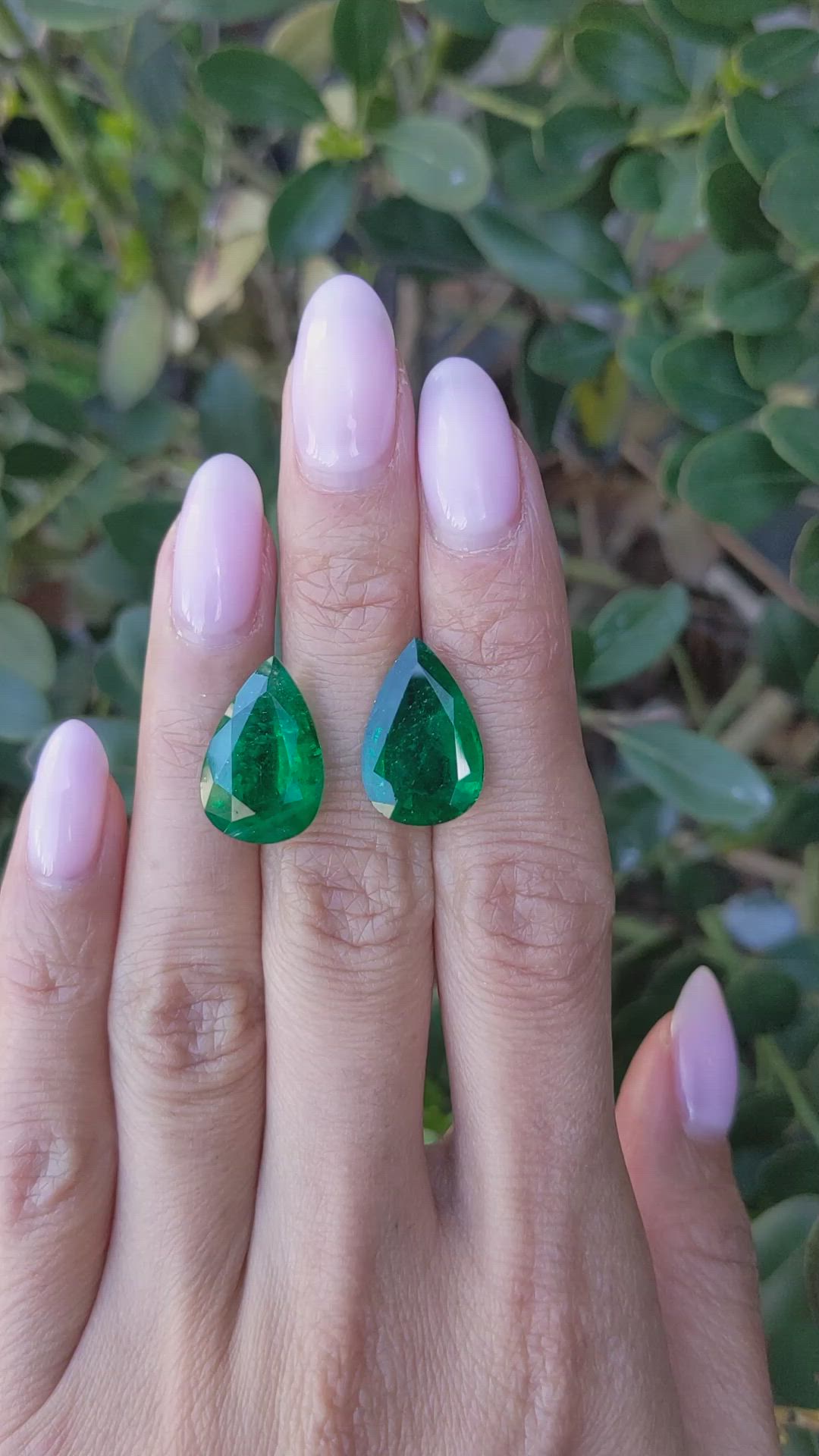 14.07 Ct.Tw.Total Carat Weight Emerald Pair from Zambia Size Video