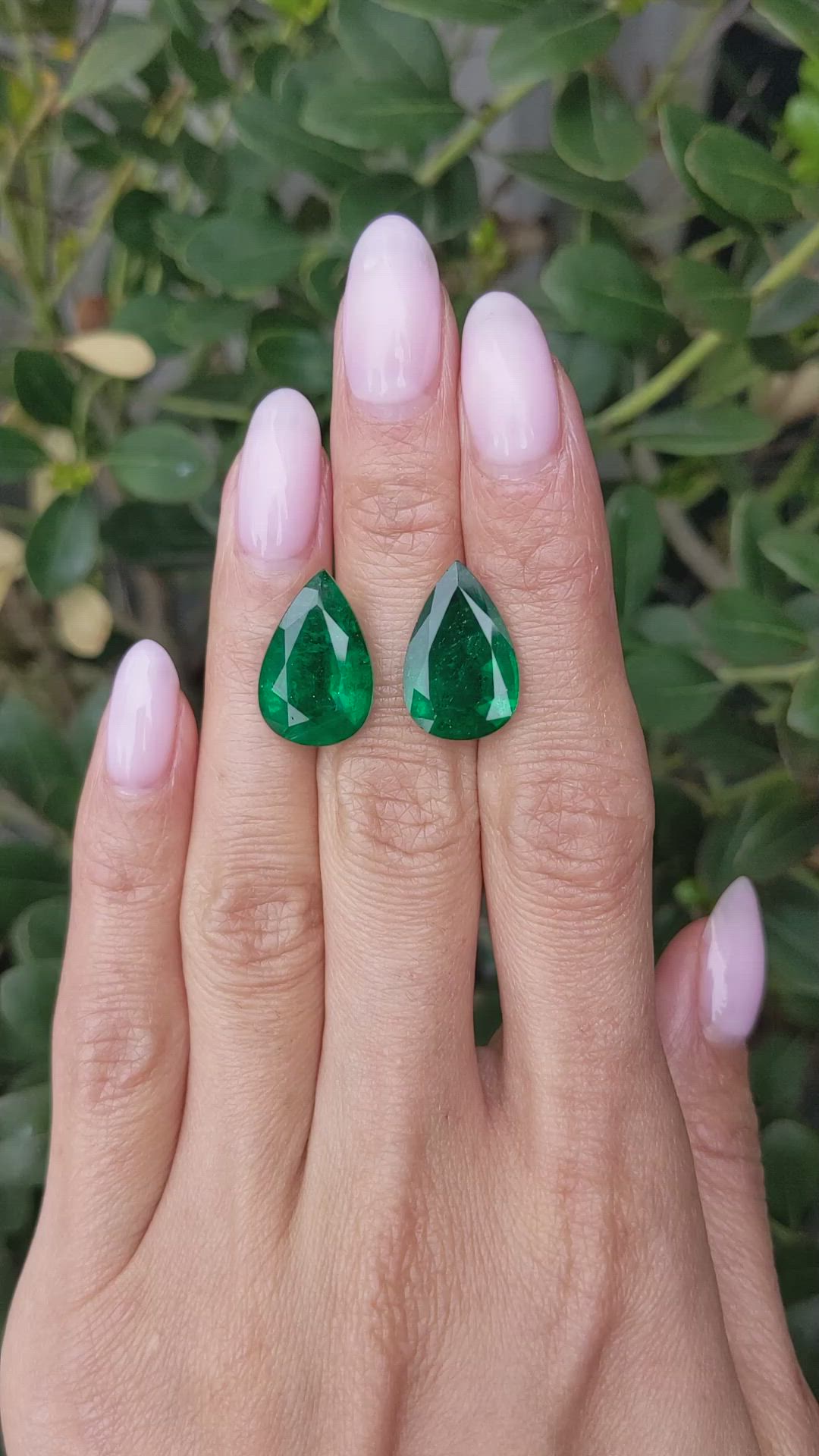 14.07 Ct.Tw.Total Carat Weight Emerald Pair from Zambia Size Video