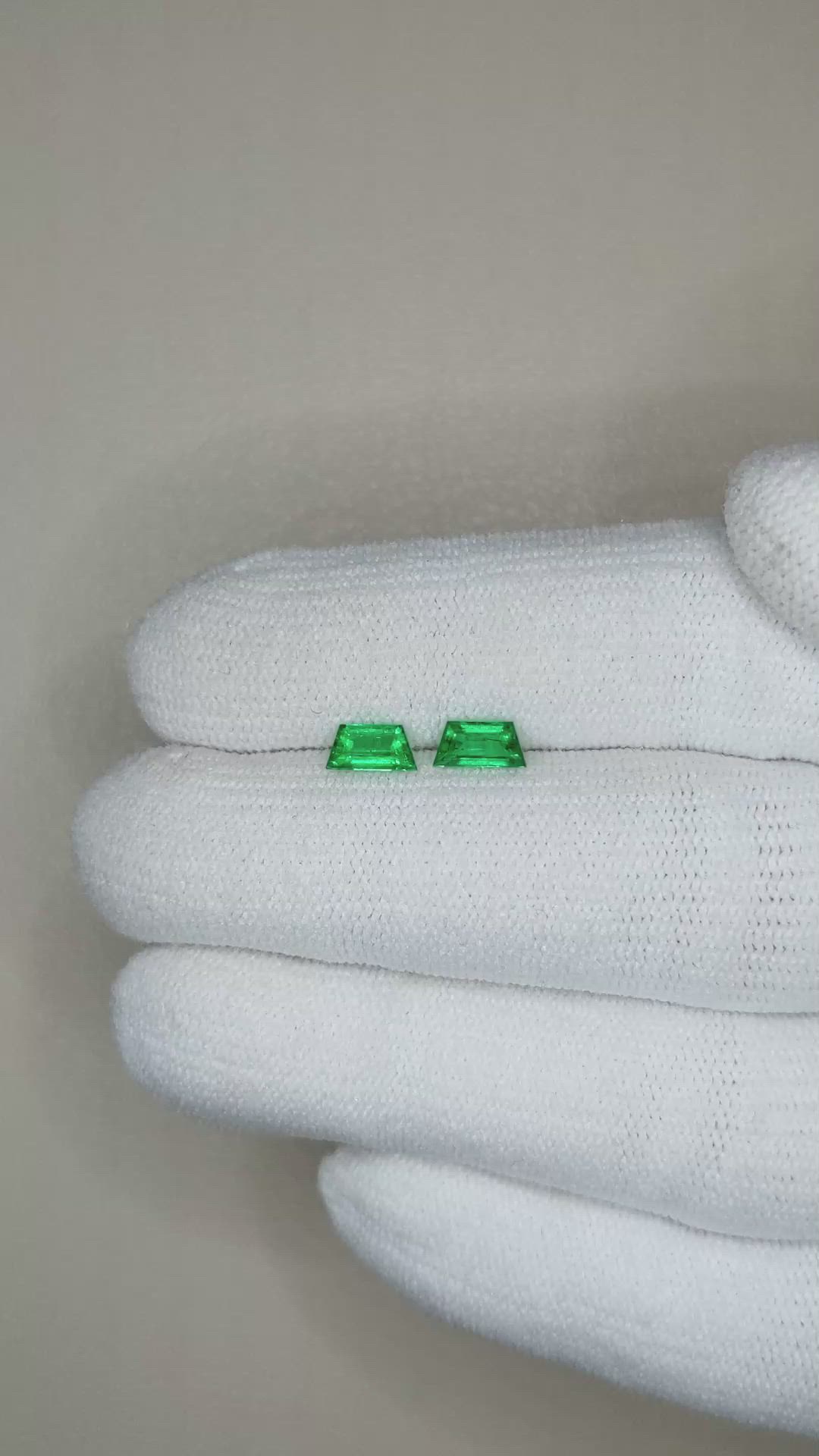 0.62 Ct.Tw.Total Carat Weight Emerald Pair from Zambia Size Video