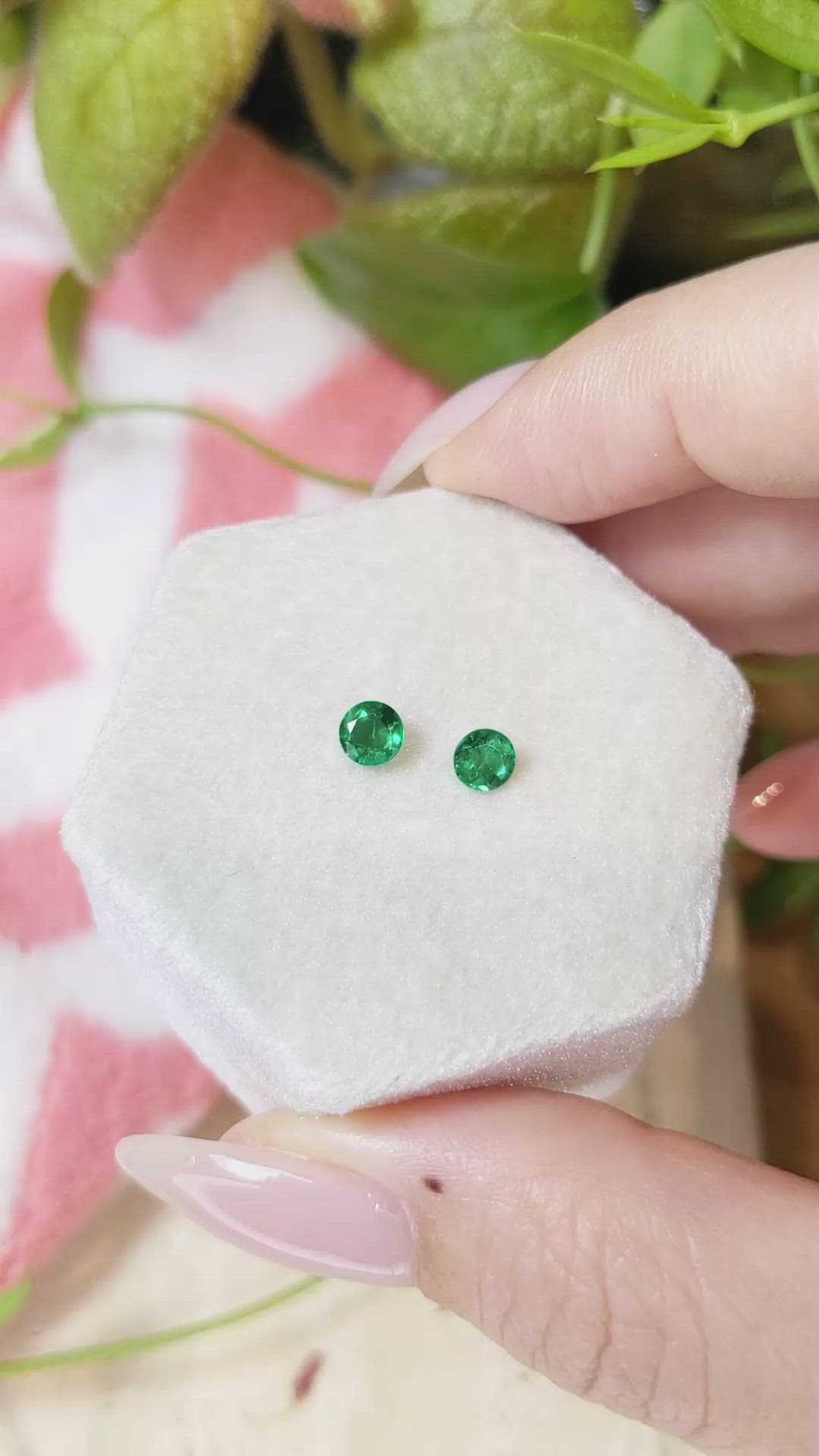 0.68&nbsp;Ct.Tw.Total Carat Weight Emerald Pair from Zambia Size Video