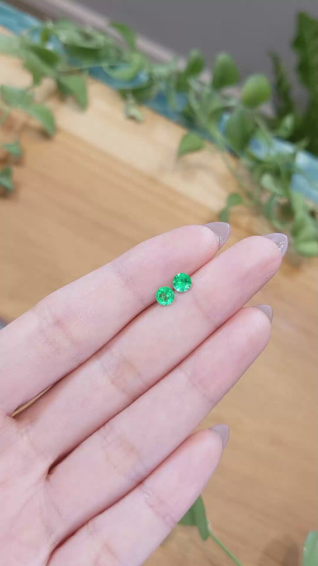 0.57&nbsp;Ct.Tw.Total Carat Weight Emerald Pair from Afghanistan Size Video