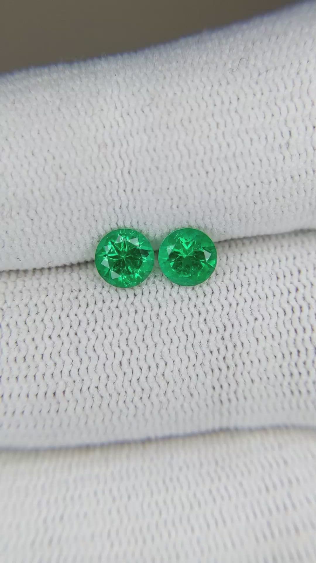 0.94 Ct.Tw.Total Carat Weight Emerald Pair from Afghanistan Size Video