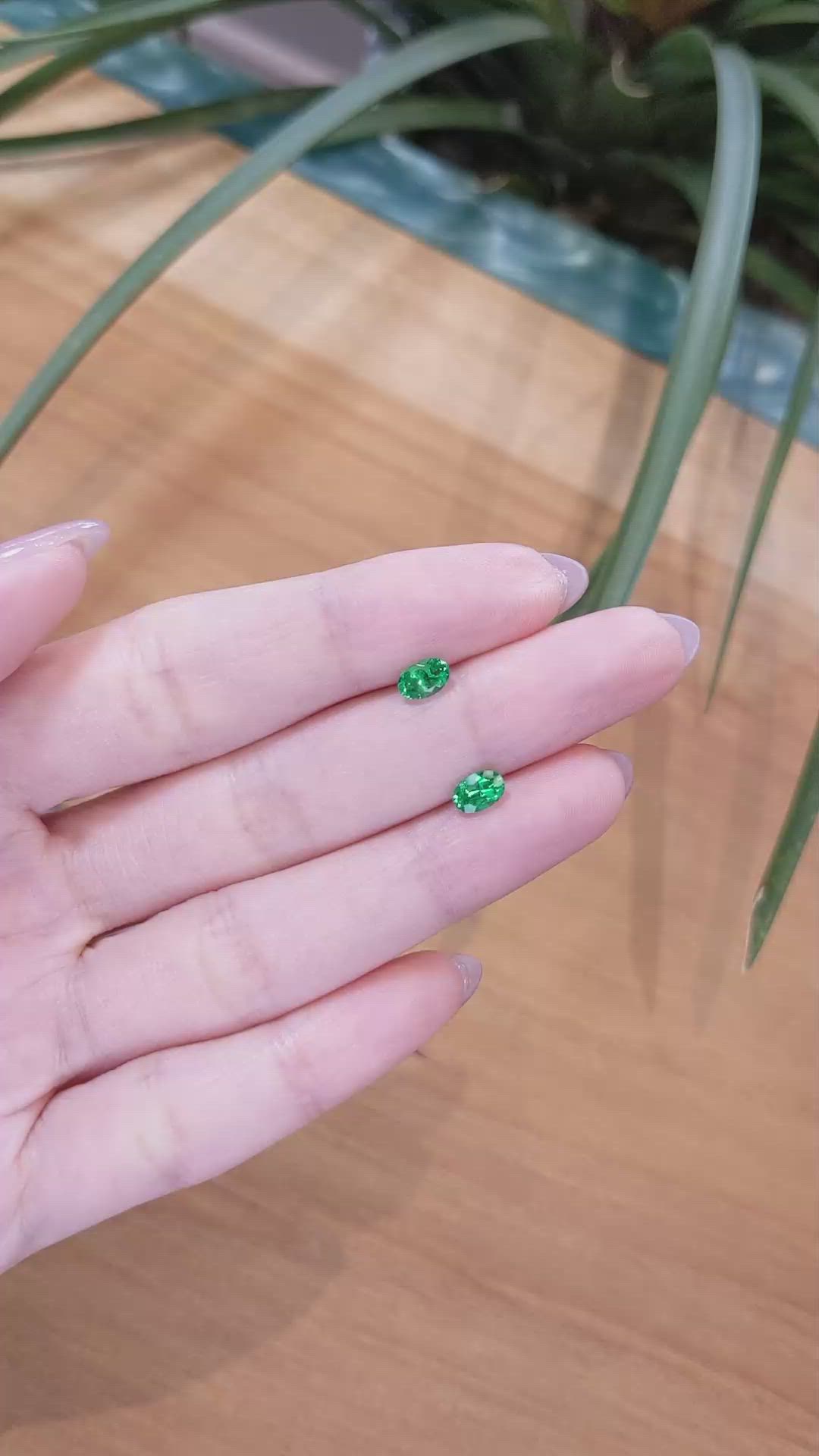 0.92&nbsp;Ct.Tw.Total Carat Weight Emerald Pair from Afghanistan Size Video