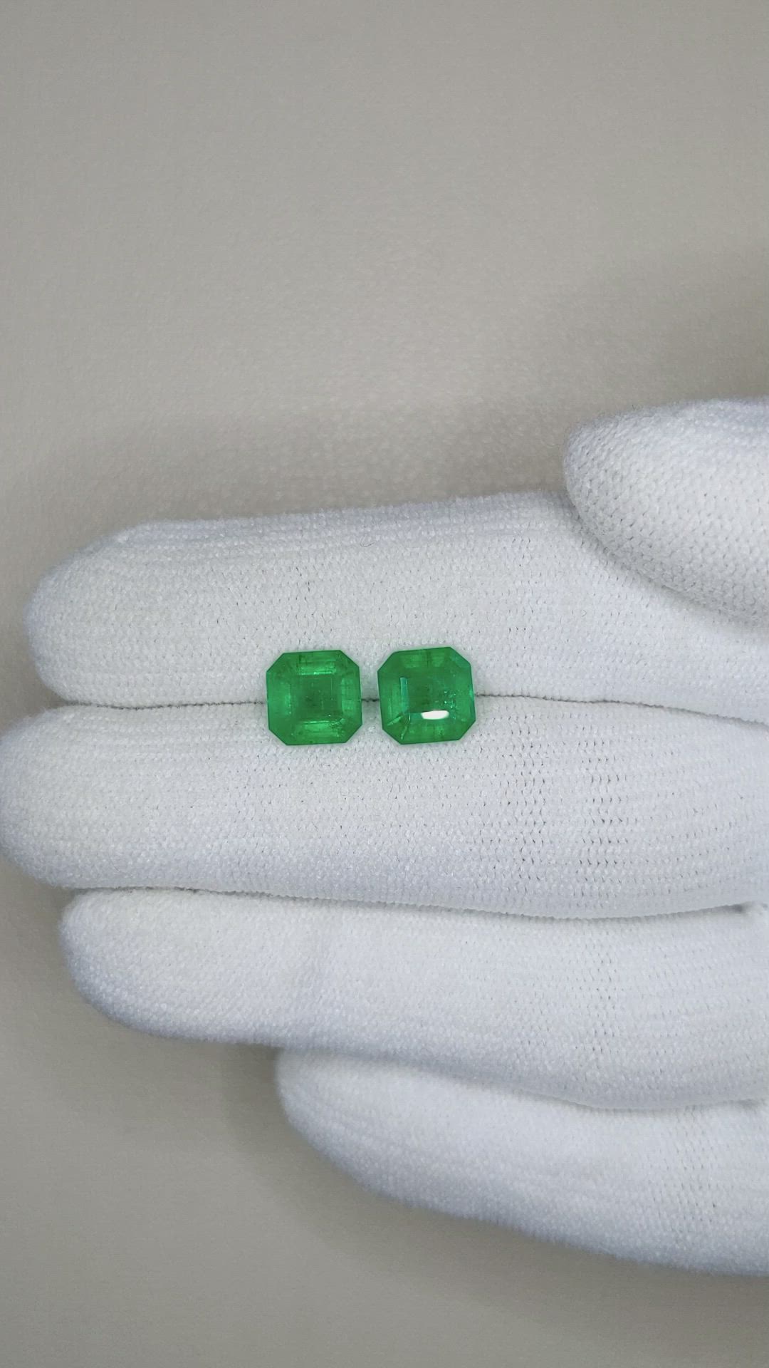 2.71 Ct.Tw.Total Carat Weight Emerald Pair from Afghanistan Size Video