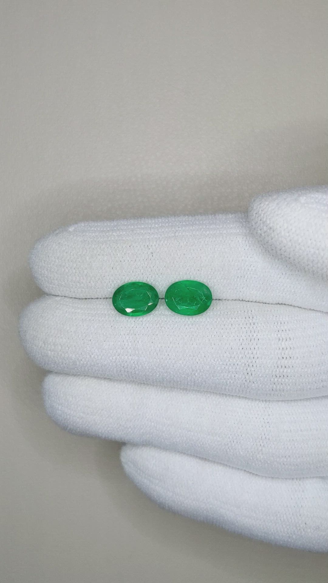 2.38 Ct.Tw.Total Carat Weight Emerald Pair from Zambia Size Video