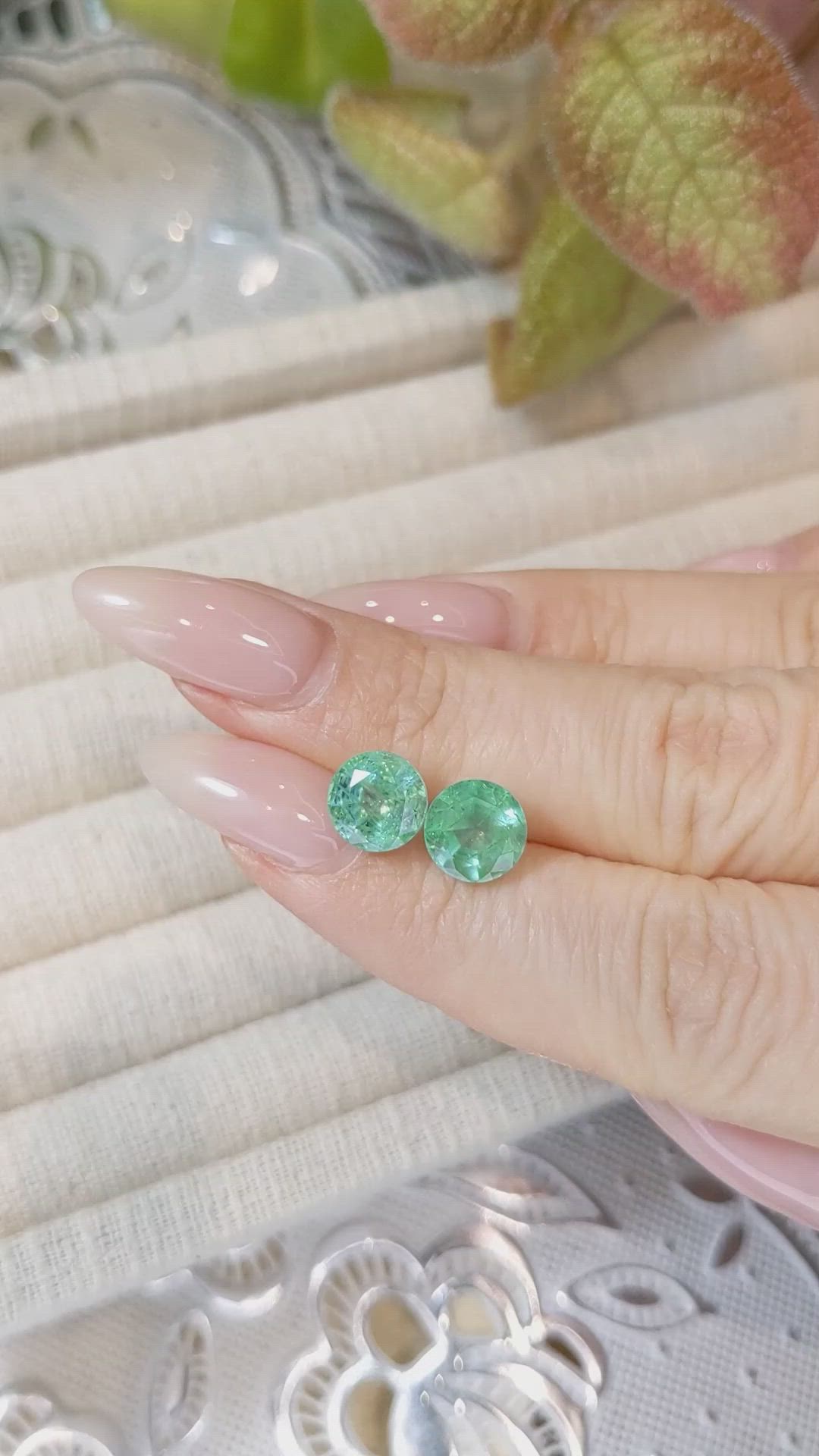 5.07 Ct.Tw.Total Carat Weight Emerald Pair from Colombia Size Video