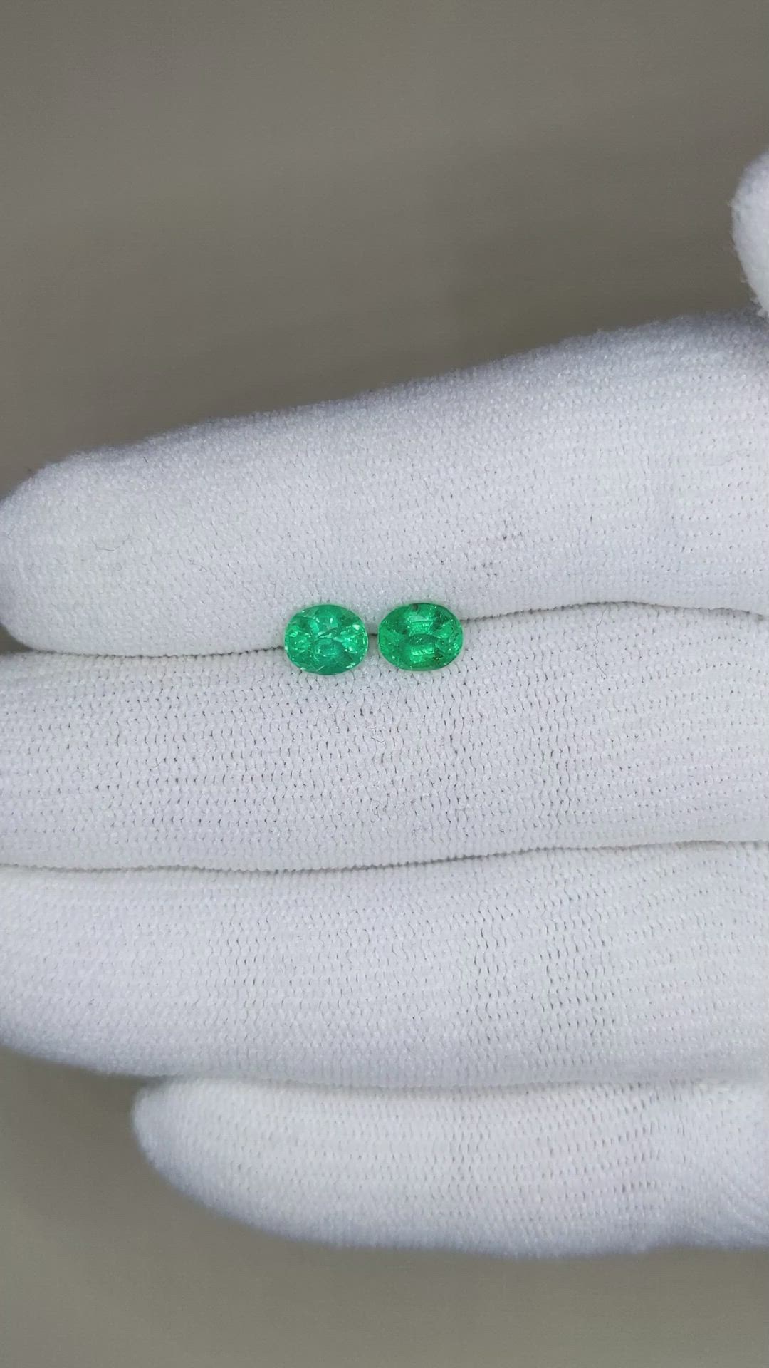 1.22 Ct.Tw.Total Carat Weight Emerald Pair from Zambia Size Video