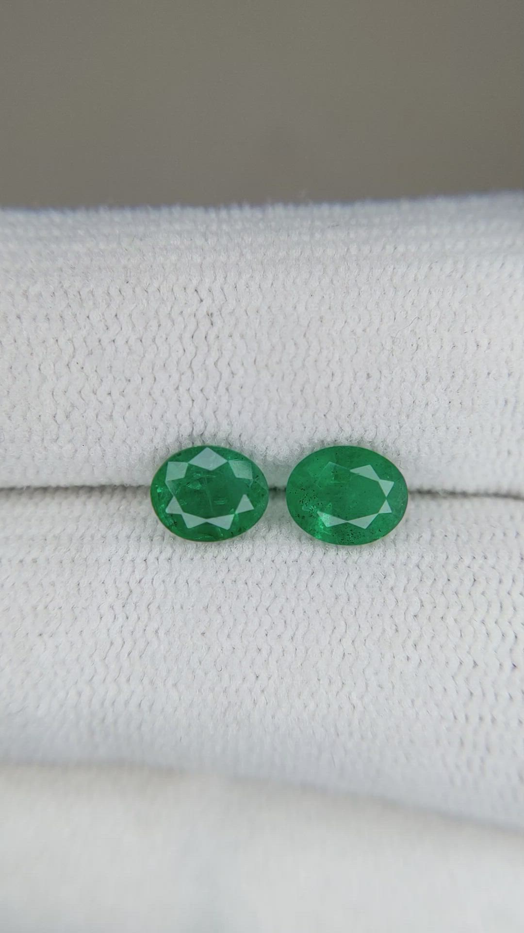 1.22 Ct.Tw.Total Carat Weight Emerald Pair from Zambia Size Video