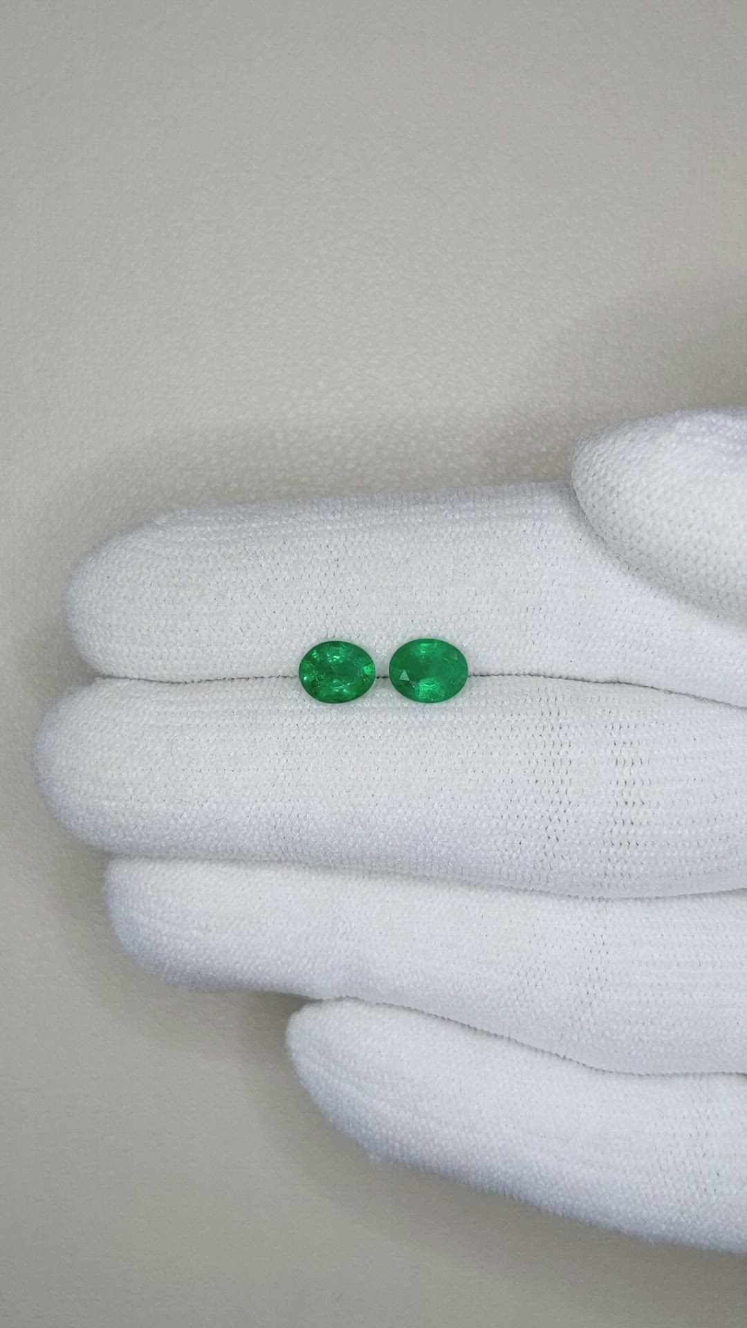 1.22 Ct.Tw.Total Carat Weight Emerald Pair from Zambia Size Video