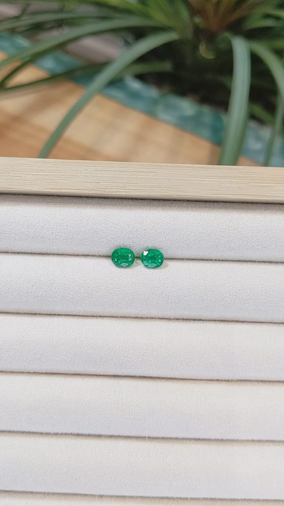 1.39 Ct.Tw.Total Carat Weight Emerald Pair from Zambia Size Video