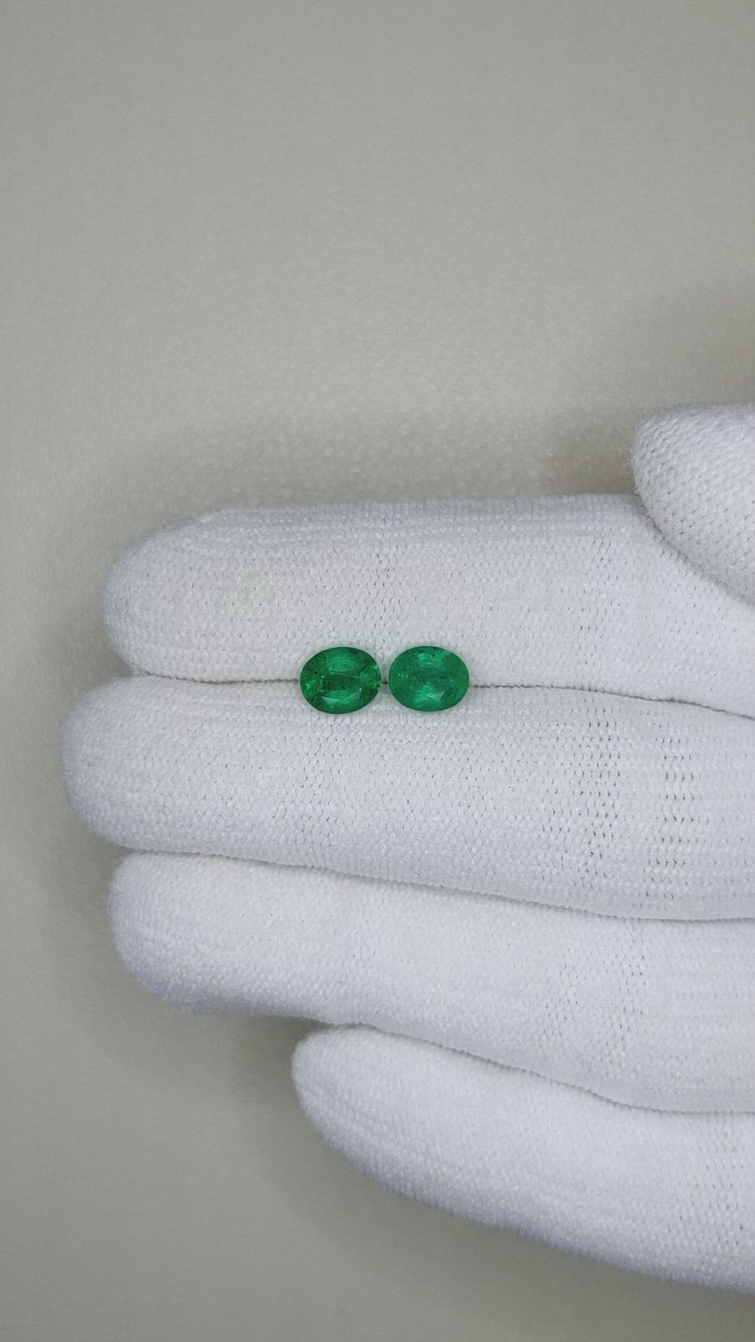 1.30 Ct.Tw.Total Carat Weight Emerald Pair from Zambia Size Video