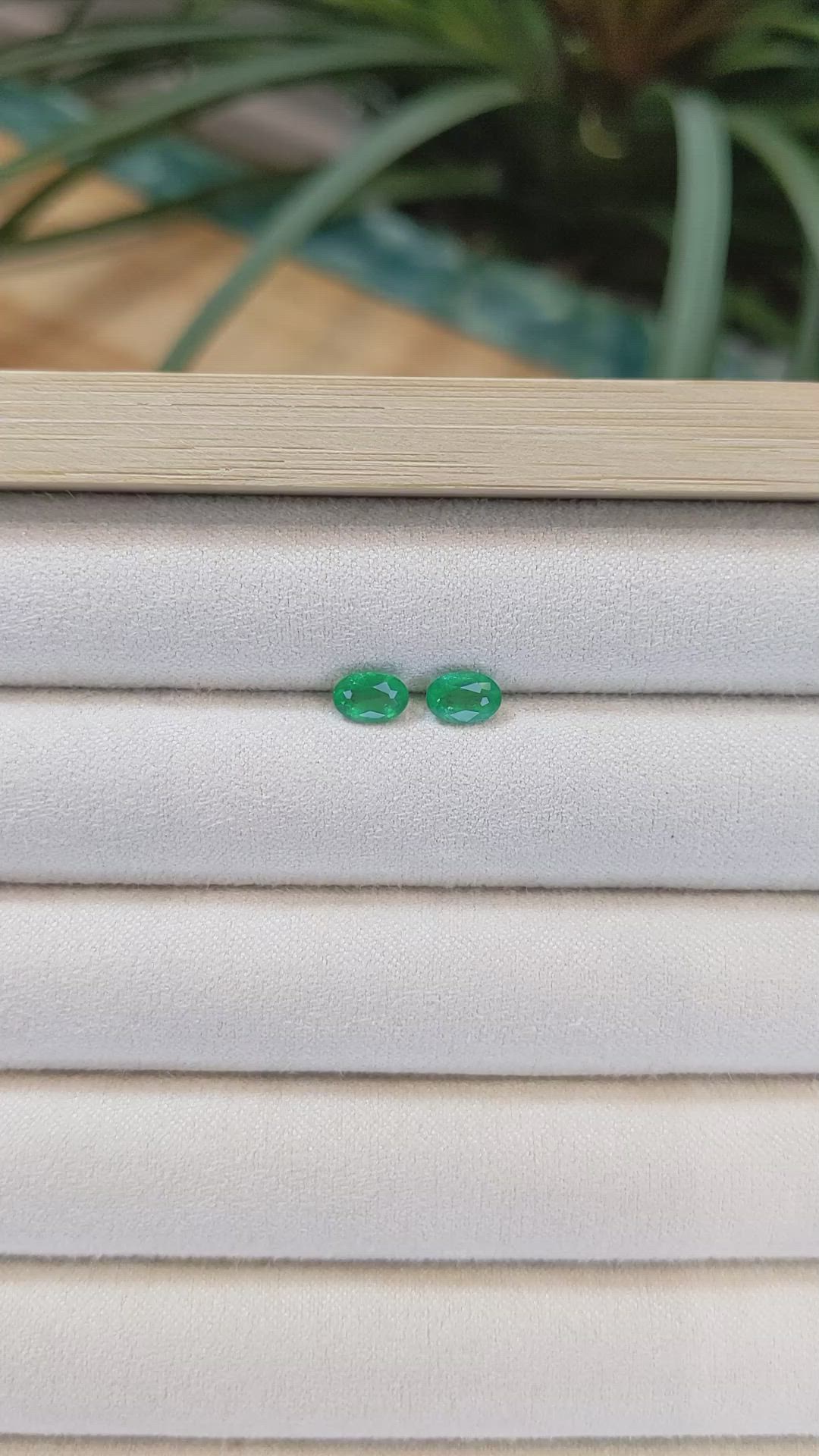 0.97 Ct.Tw.Total Carat Weight Emerald Pair from Zambia Size Video