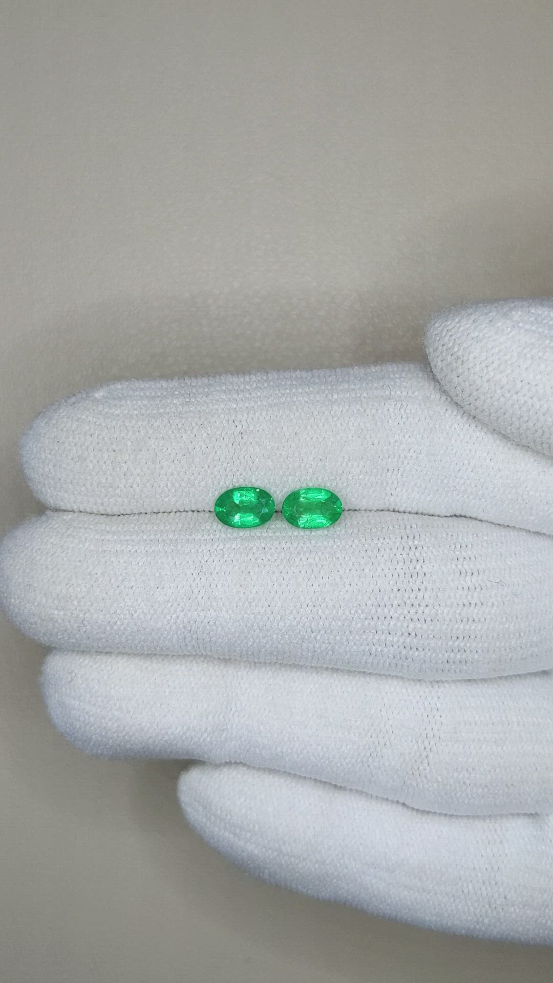 0.95 Ct.Tw.Total Carat Weight Emerald Pair from Zambia Size Video
