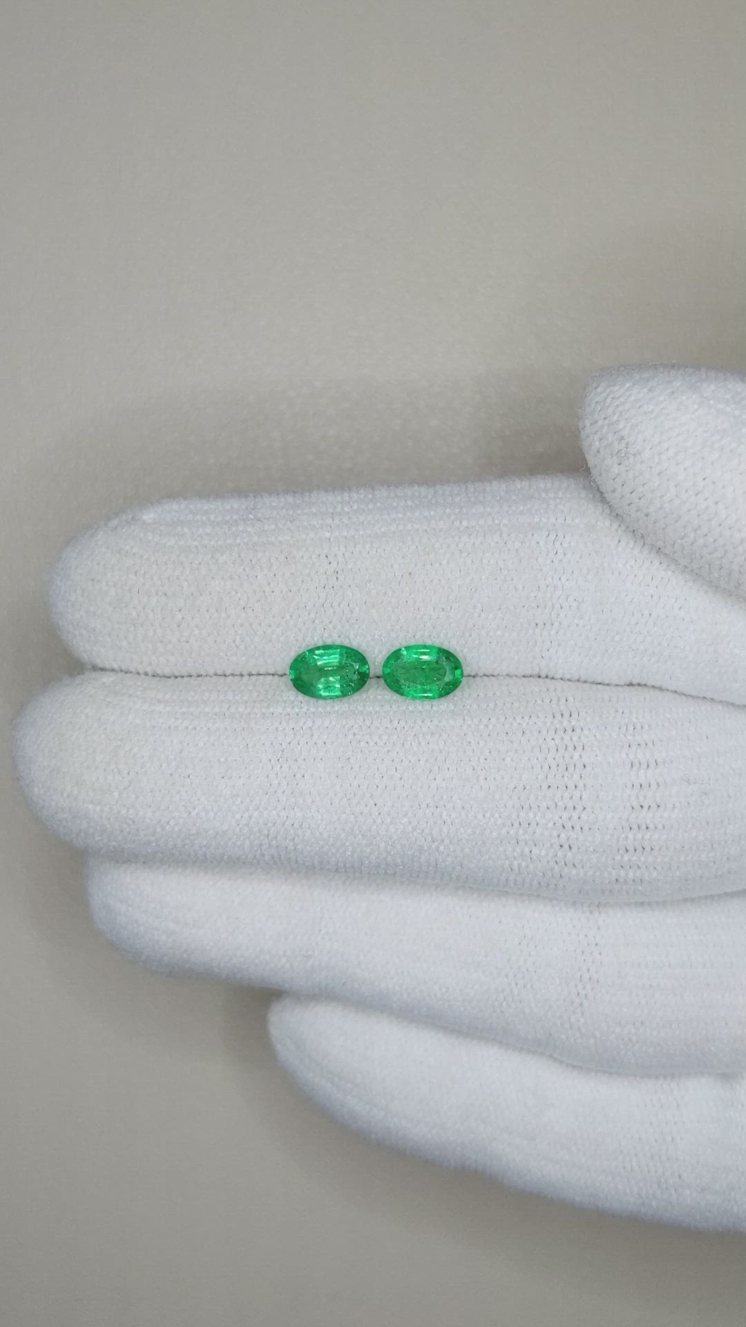 0.76 Ct.Tw.Total Carat Weight Emerald Pair from Zambia Size Video