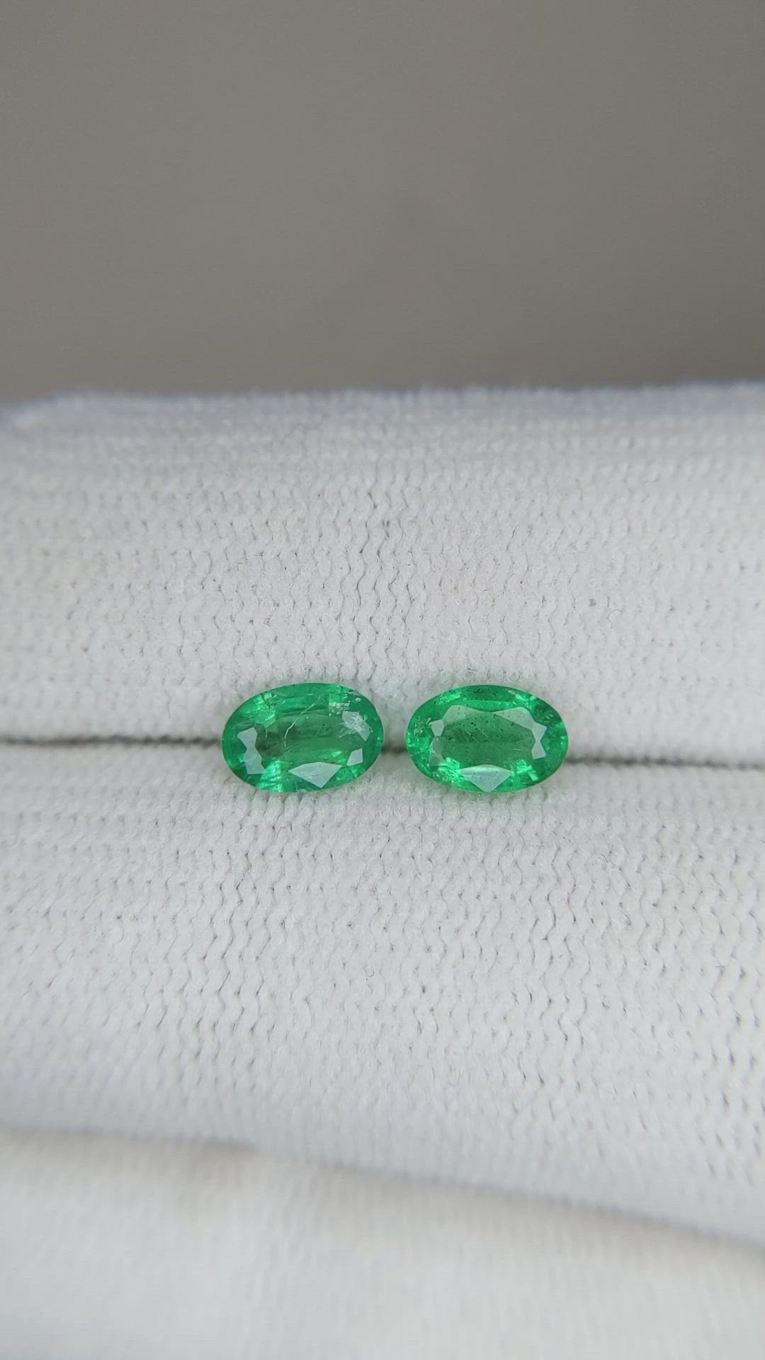 0.83 Ct.Tw.Total Carat Weight Emerald Pair from Zambia Size Video