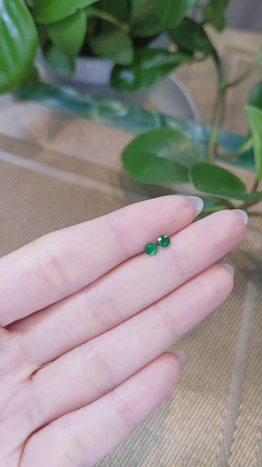 0.45&nbsp;Ct.Tw.Total Carat Weight Emerald Pair from Colombia Size Video