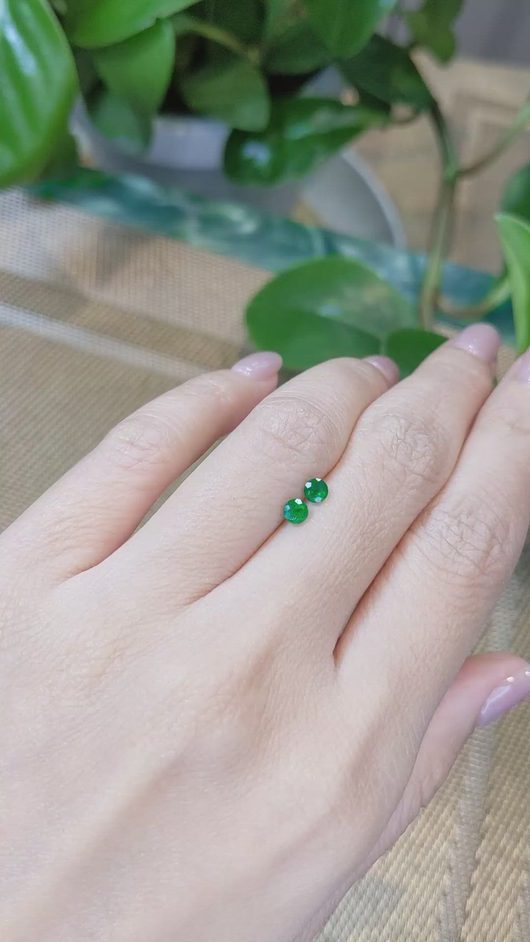 0.45&nbsp;Ct.Tw.Total Carat Weight Emerald Pair from Colombia Size Video