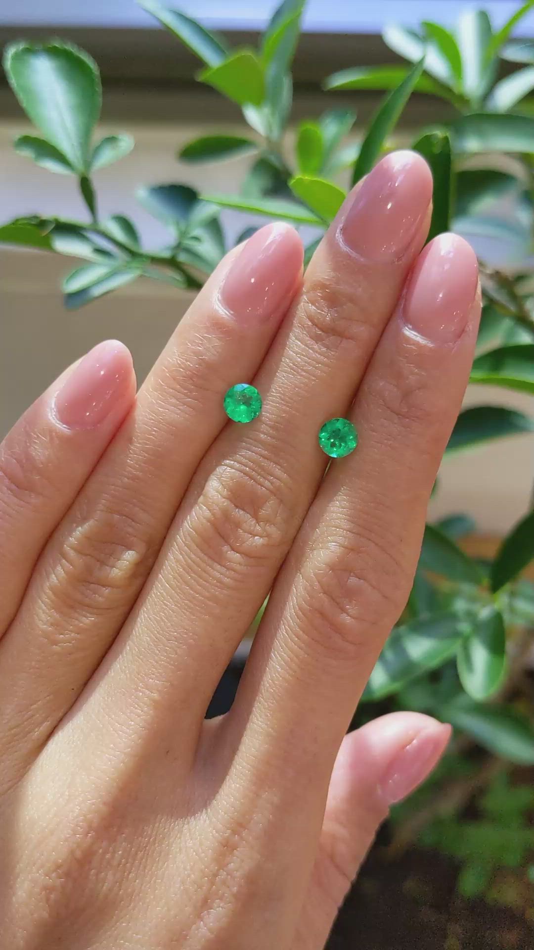 0.92&nbsp;Ct.Tw.Total Carat Weight Emerald Pair from Colombia Size Video