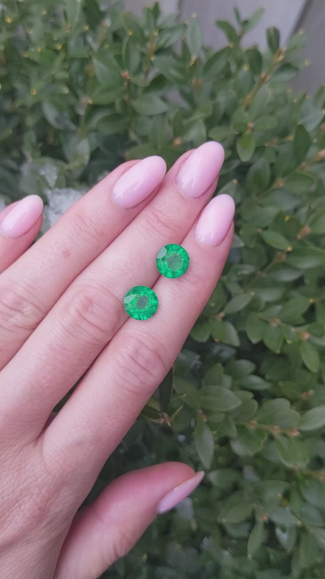 5.31 Ct.Tw.Total Carat Weight Emerald Pair from Zambia Size Video