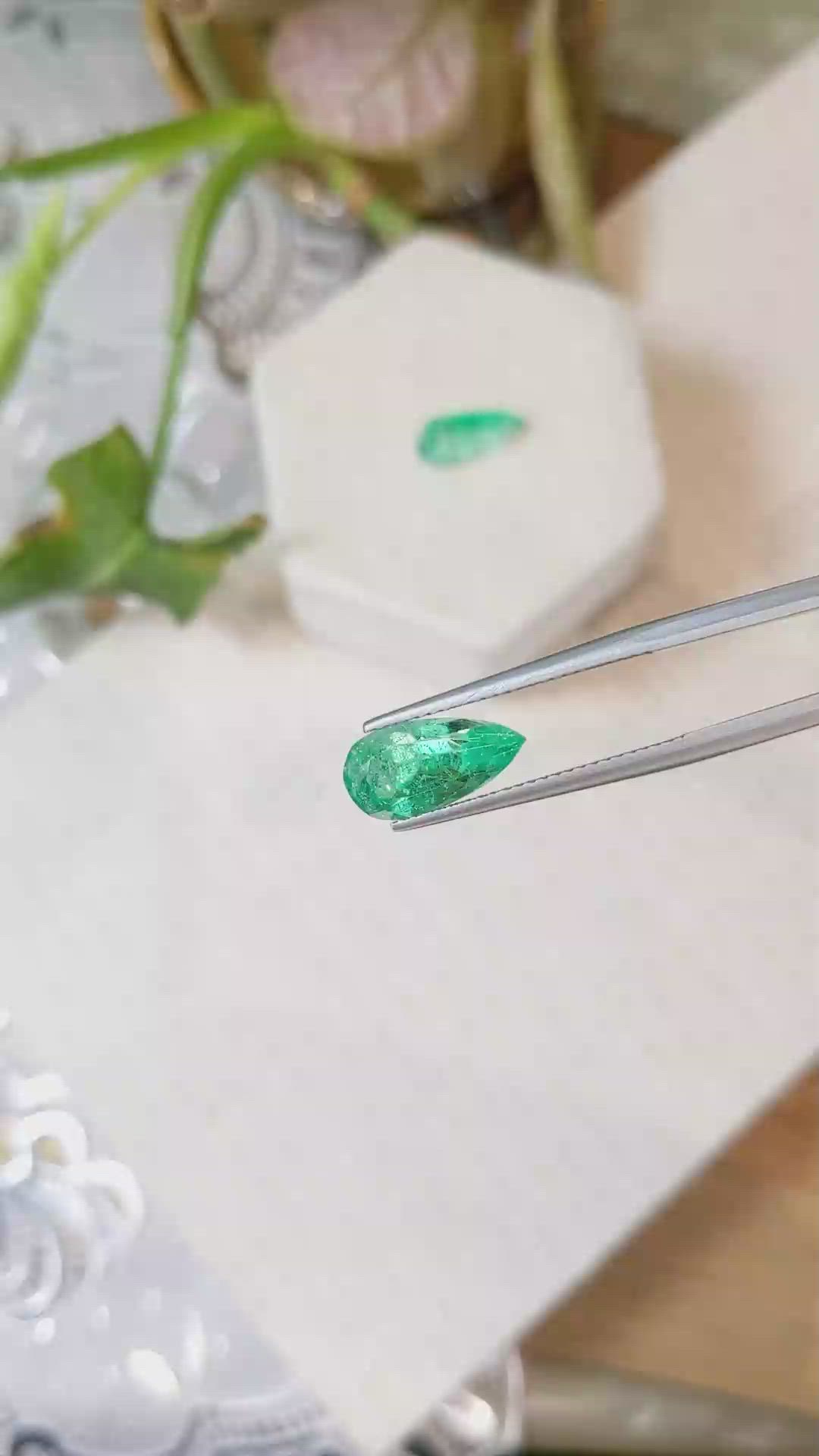 4.93 Ct.Tw.Total Carat Weight Emerald Pair from Colombia Size Video