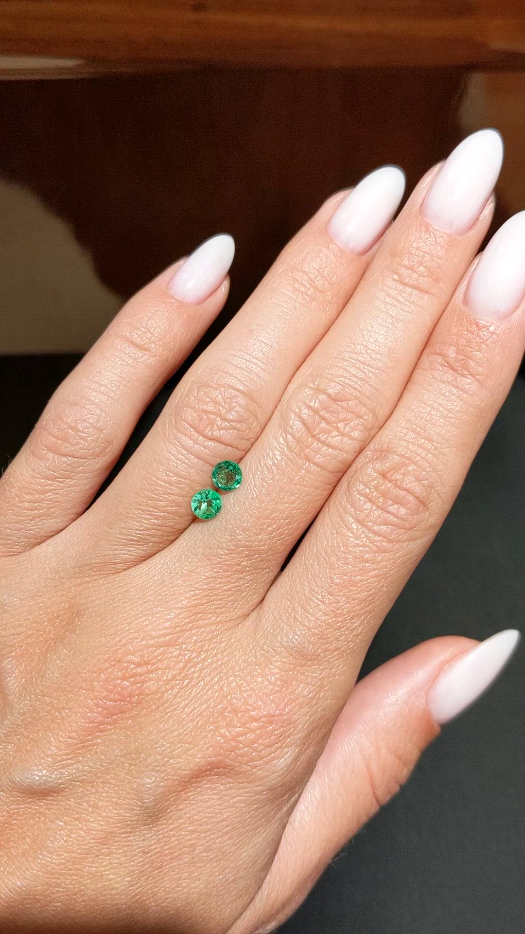 0.65&nbsp;Ct.Tw.Total Carat Weight Emerald Pair from Zambia Size Video