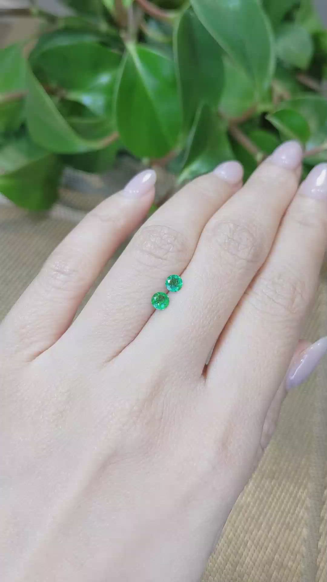 0.43&nbsp;Ct.Tw.Total Carat Weight Emerald Pair from Zambia Size Video