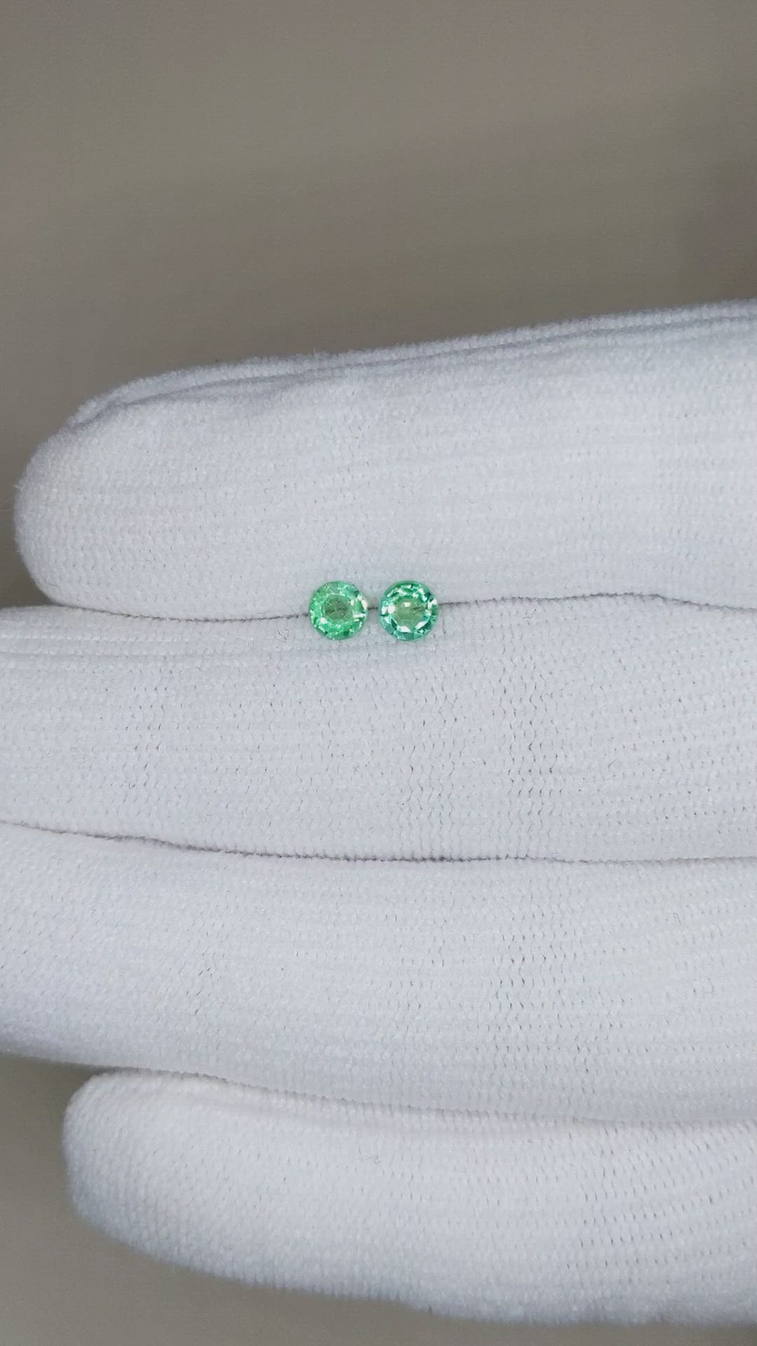 0.42 Ct.Tw.Total Carat Weight Emerald Pair from Zambia Size Video