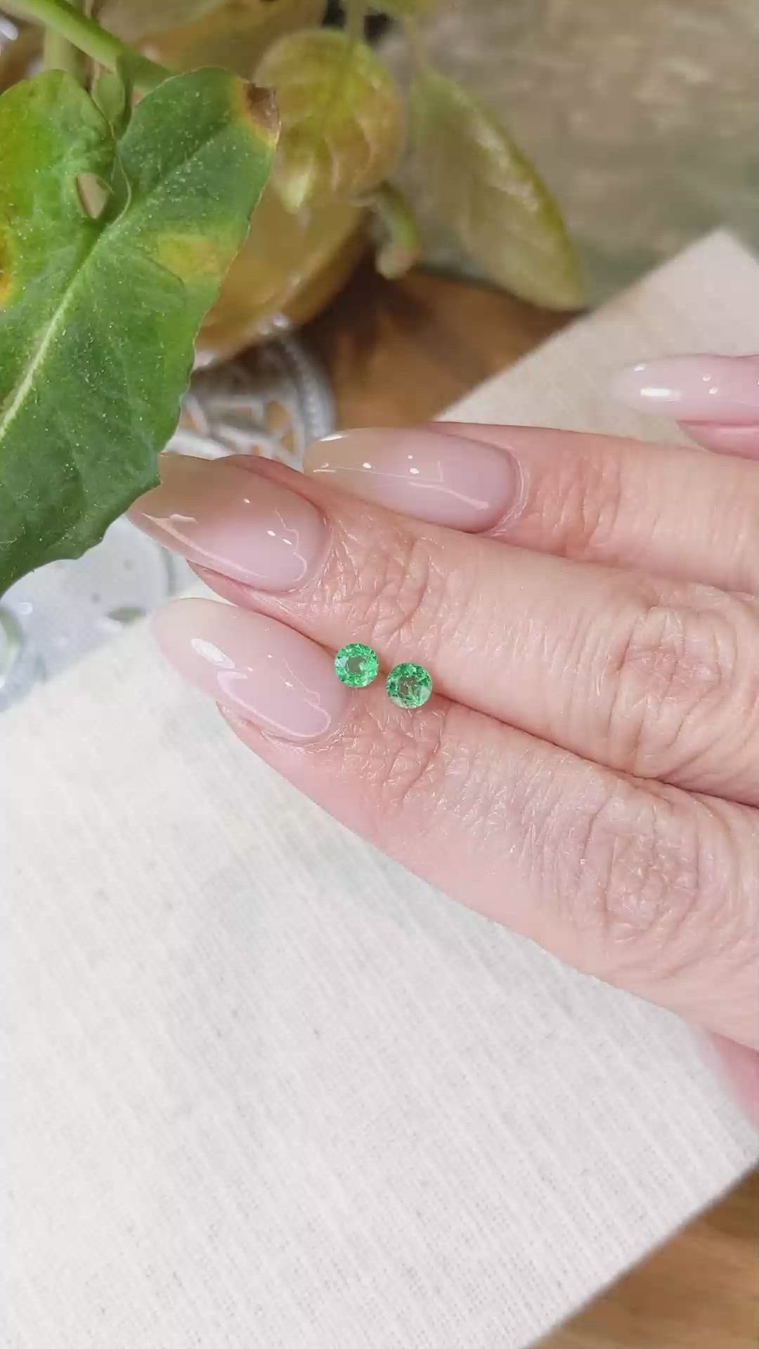 0.50&nbsp;Ct.Tw.Total Carat Weight Emerald Pair from Zambia Size Video